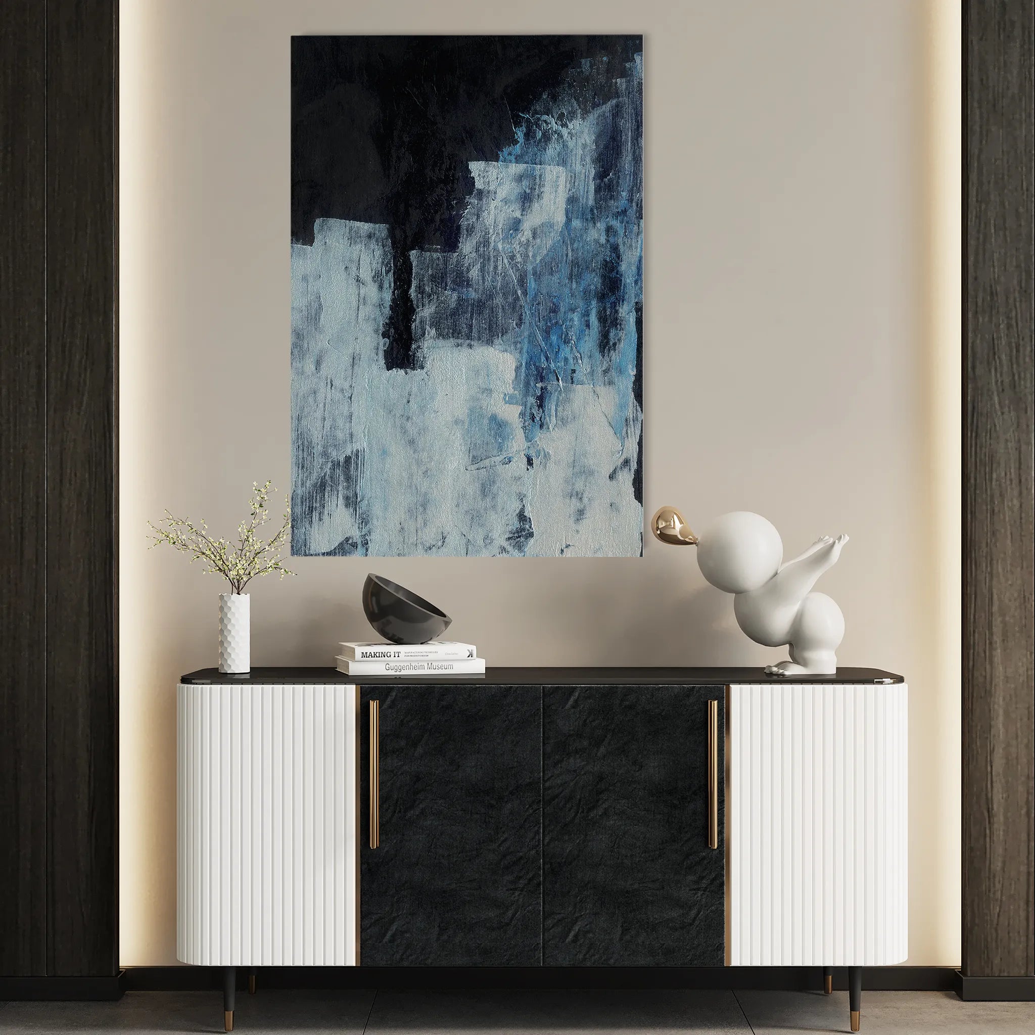 Abstract 279 Canvas Art 18" x 24" / 45 x 60 cm / Black