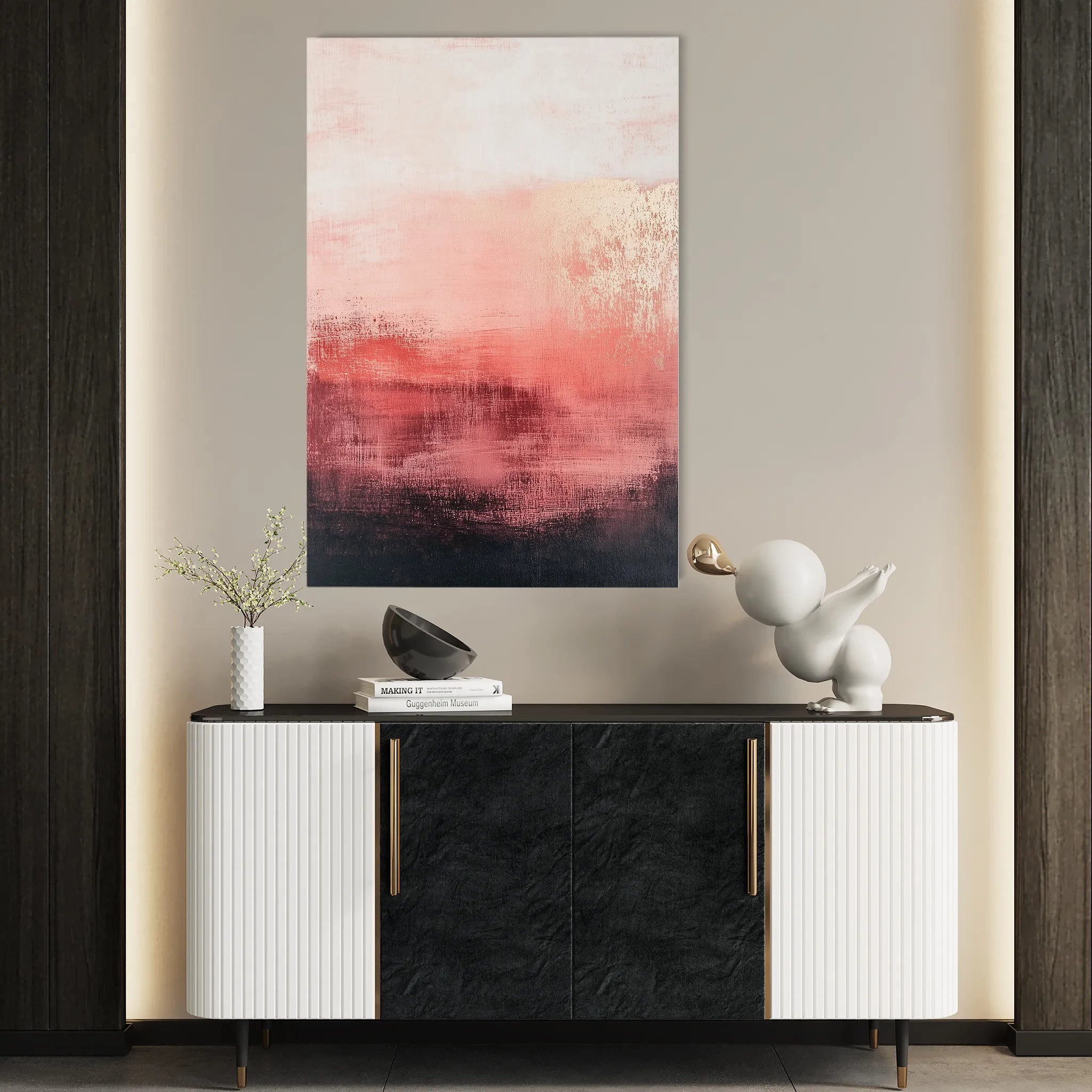 Abstract 284 Canvas Art 18" x 24" / 45 x 60 cm / Black