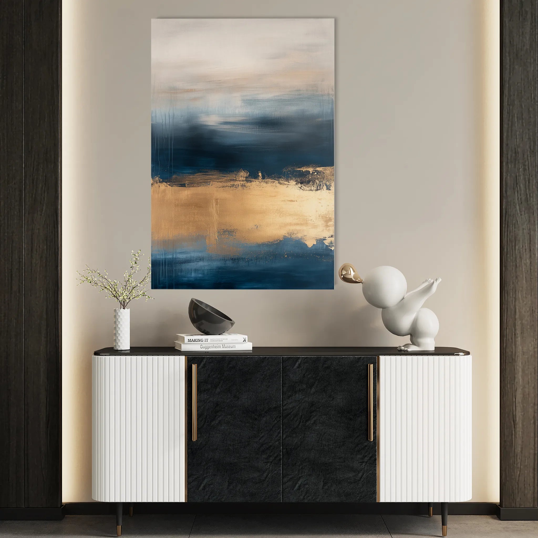 Abstract 286 Canvas Art 18" x 24" / 45 x 60 cm / Black
