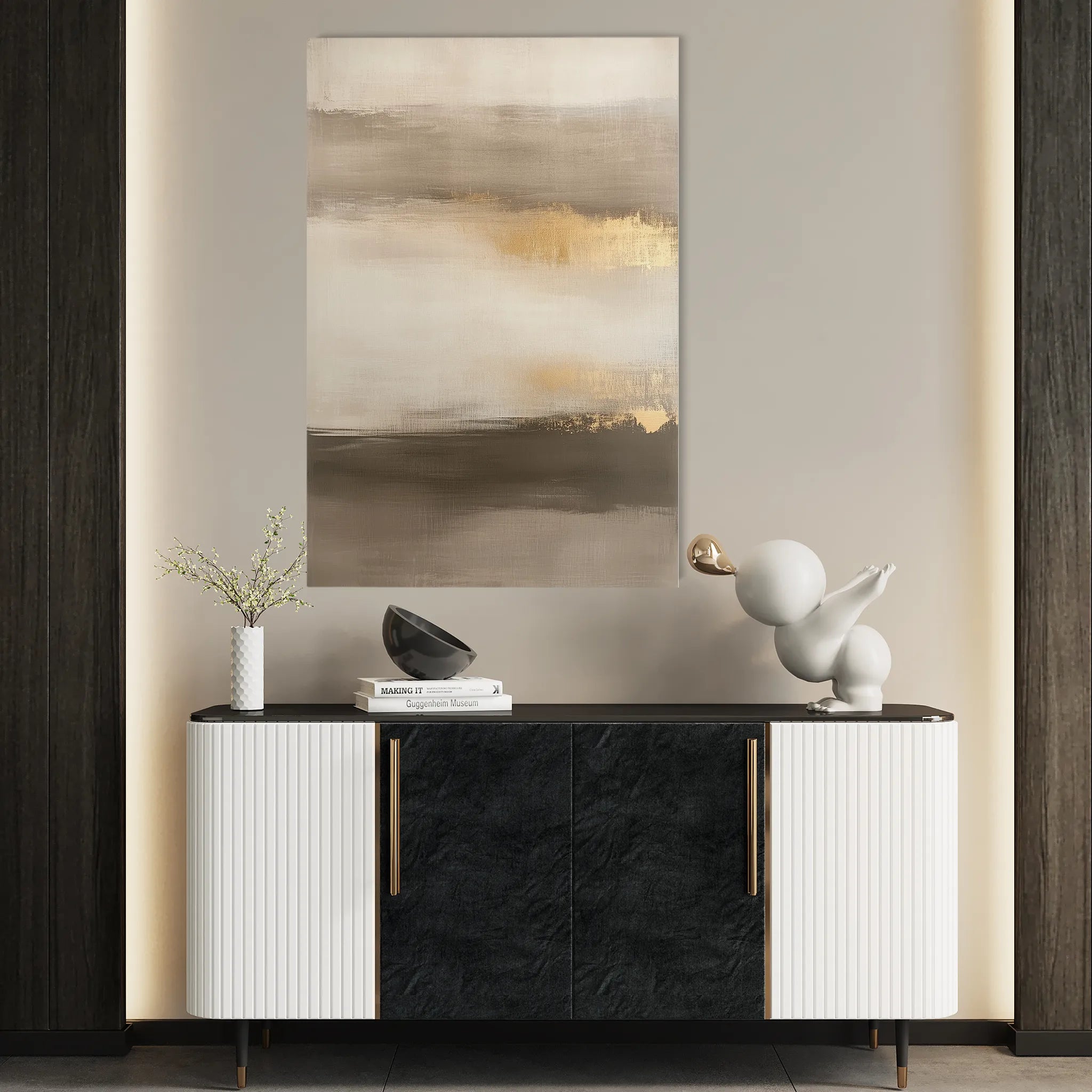 Abstract 290 Canvas Art 18" x 24" / 45 x 60 cm / Black