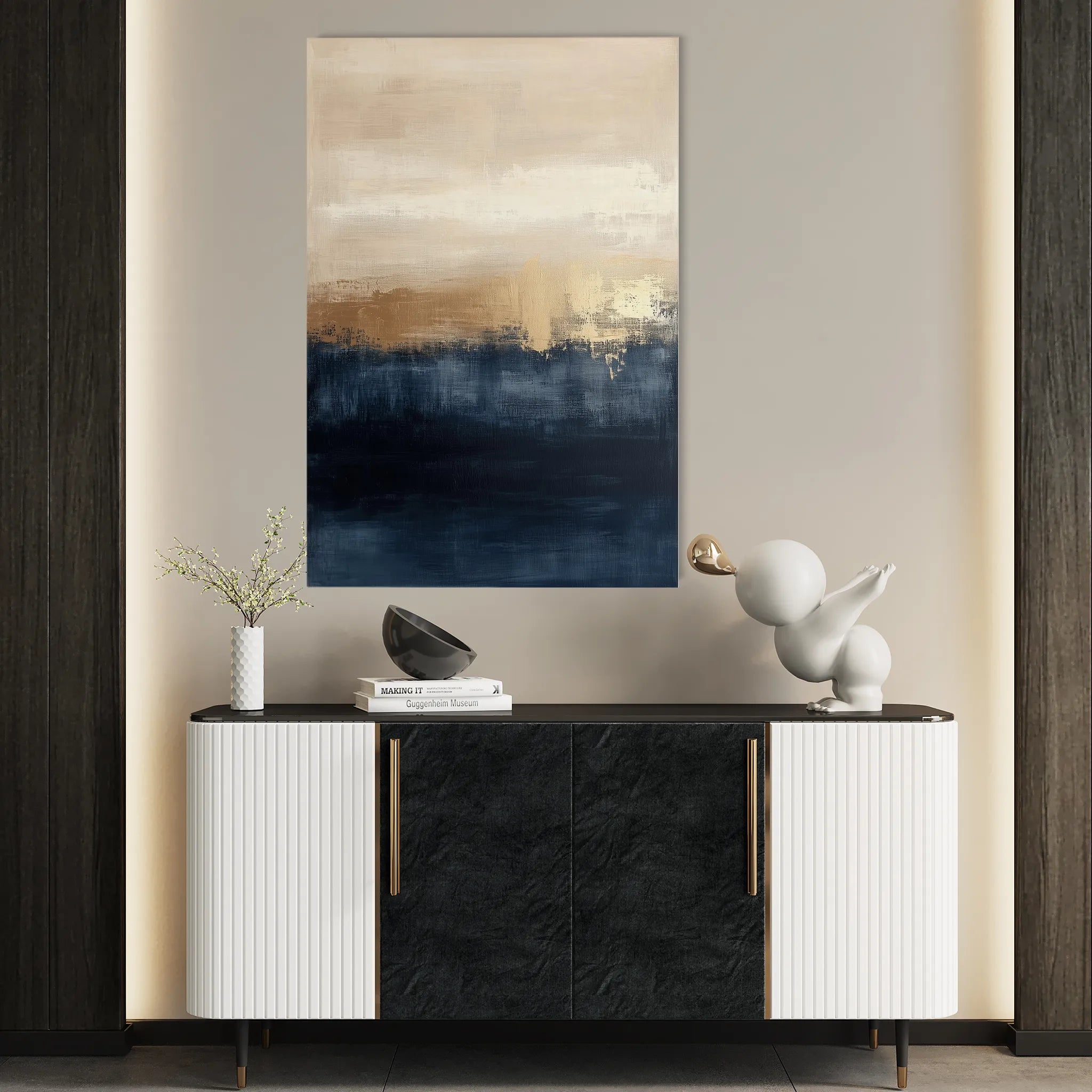 Abstract 292 Canvas Art 18" x 24" / 45 x 60 cm / Black