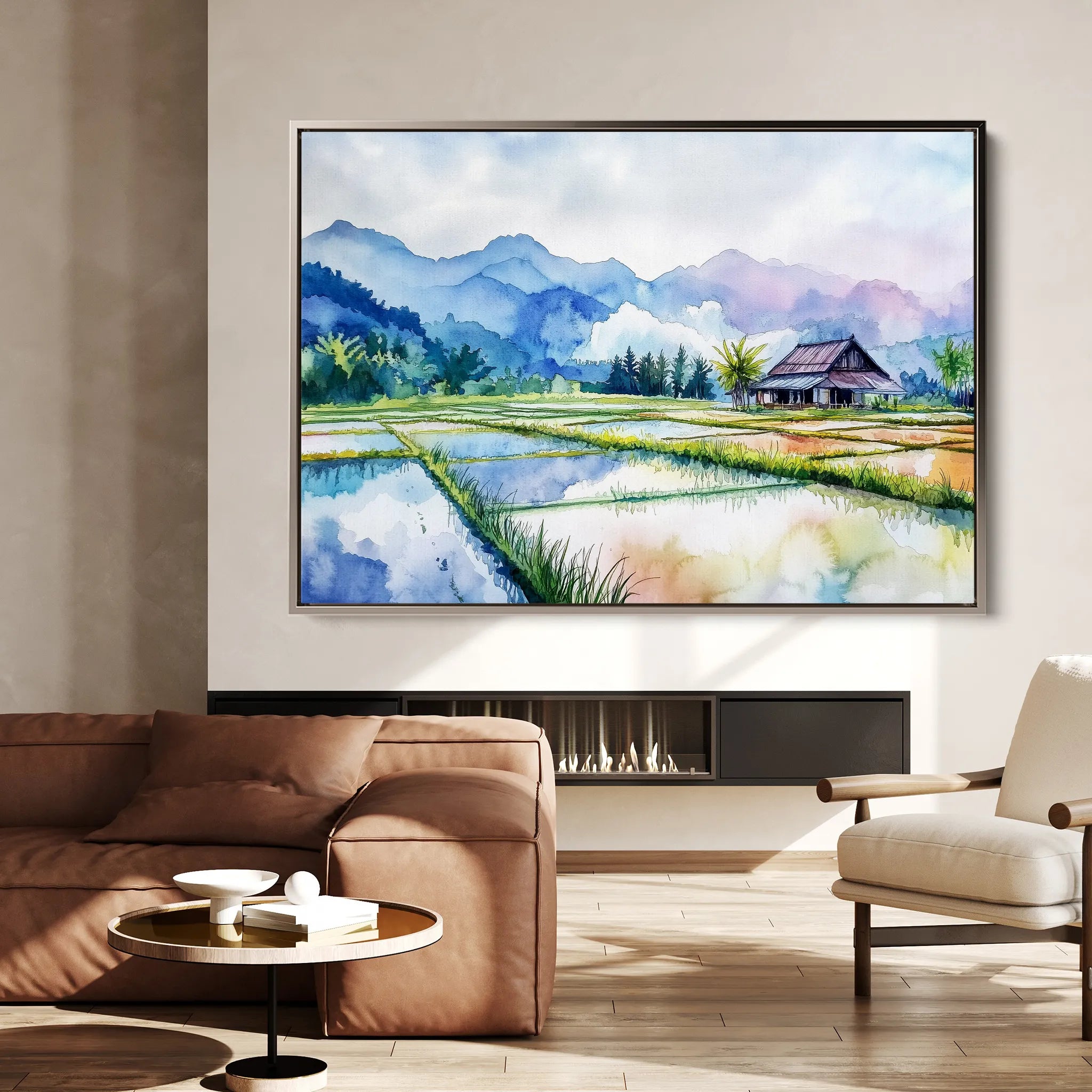 Landscape 292 Canvas Art 18" x 24" / 45 x 60 cm / Black