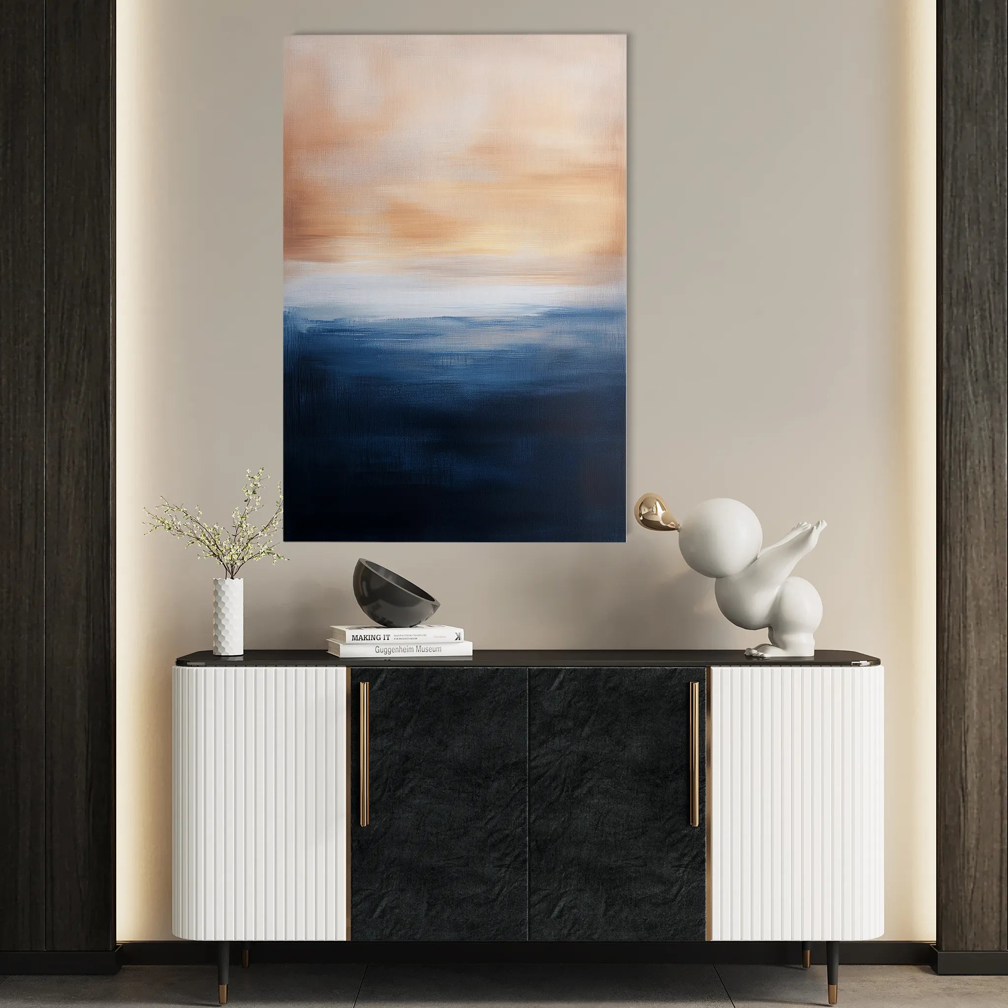 Abstract 295 Canvas Art 18" x 24" / 45 x 60 cm / Black
