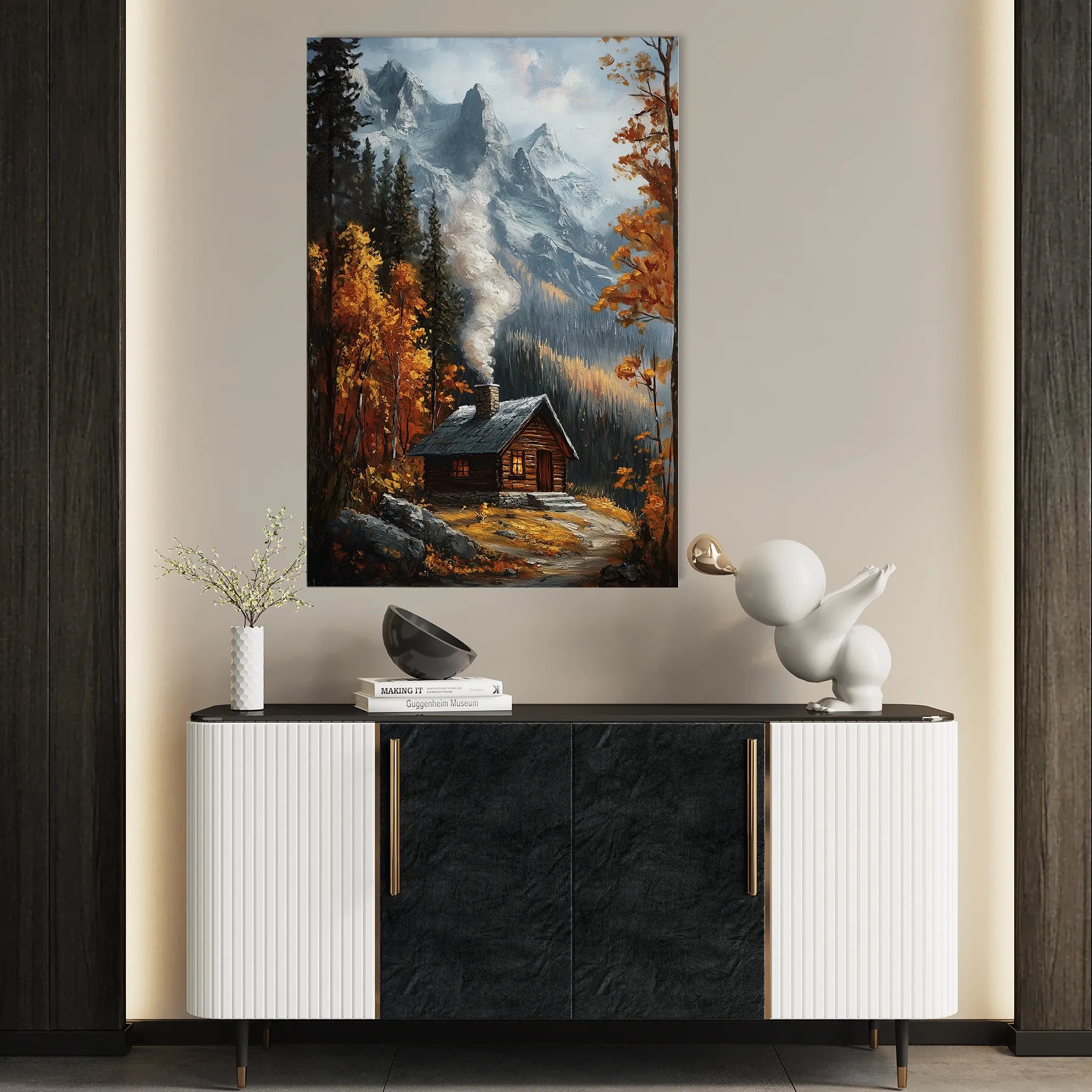 Landscape 309 Canvas Art 18" x 24" / 45 x 60 cm / Black