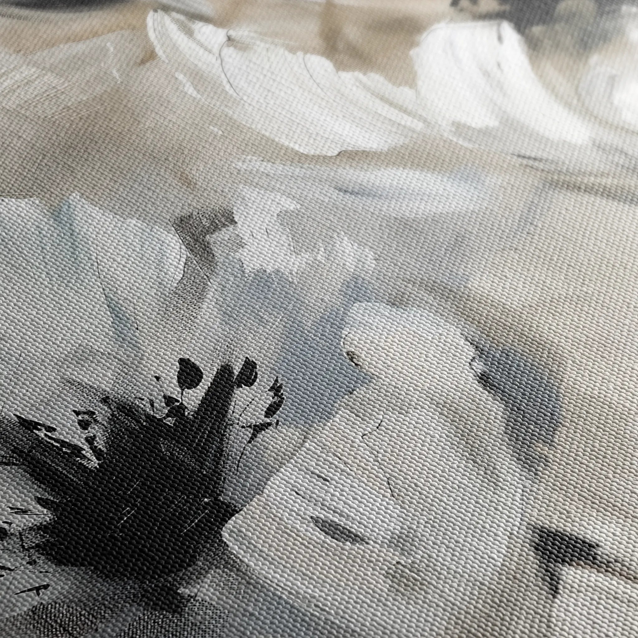 Floral 312 Canvas Art 18" x 24" / 45 x 60 cm / Black