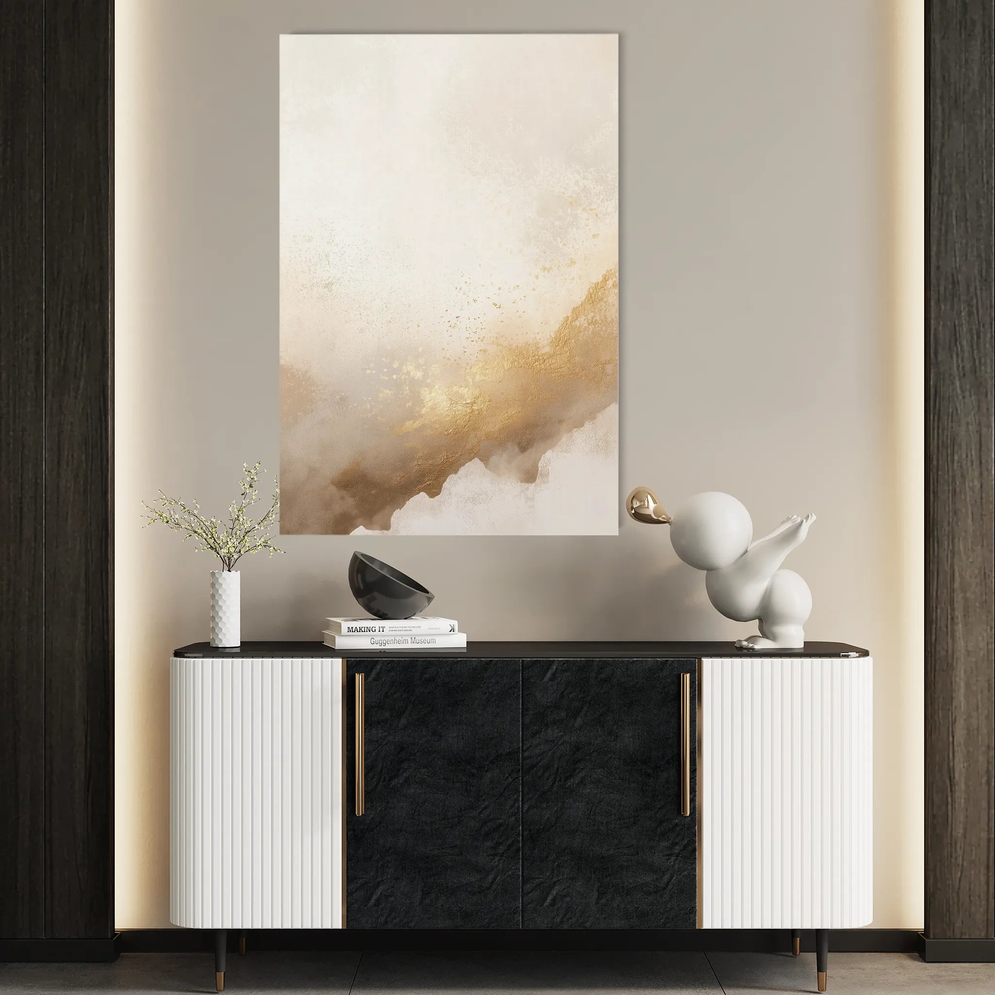Abstract 314 Canvas Art 18" x 24" / 45 x 60 cm / Black