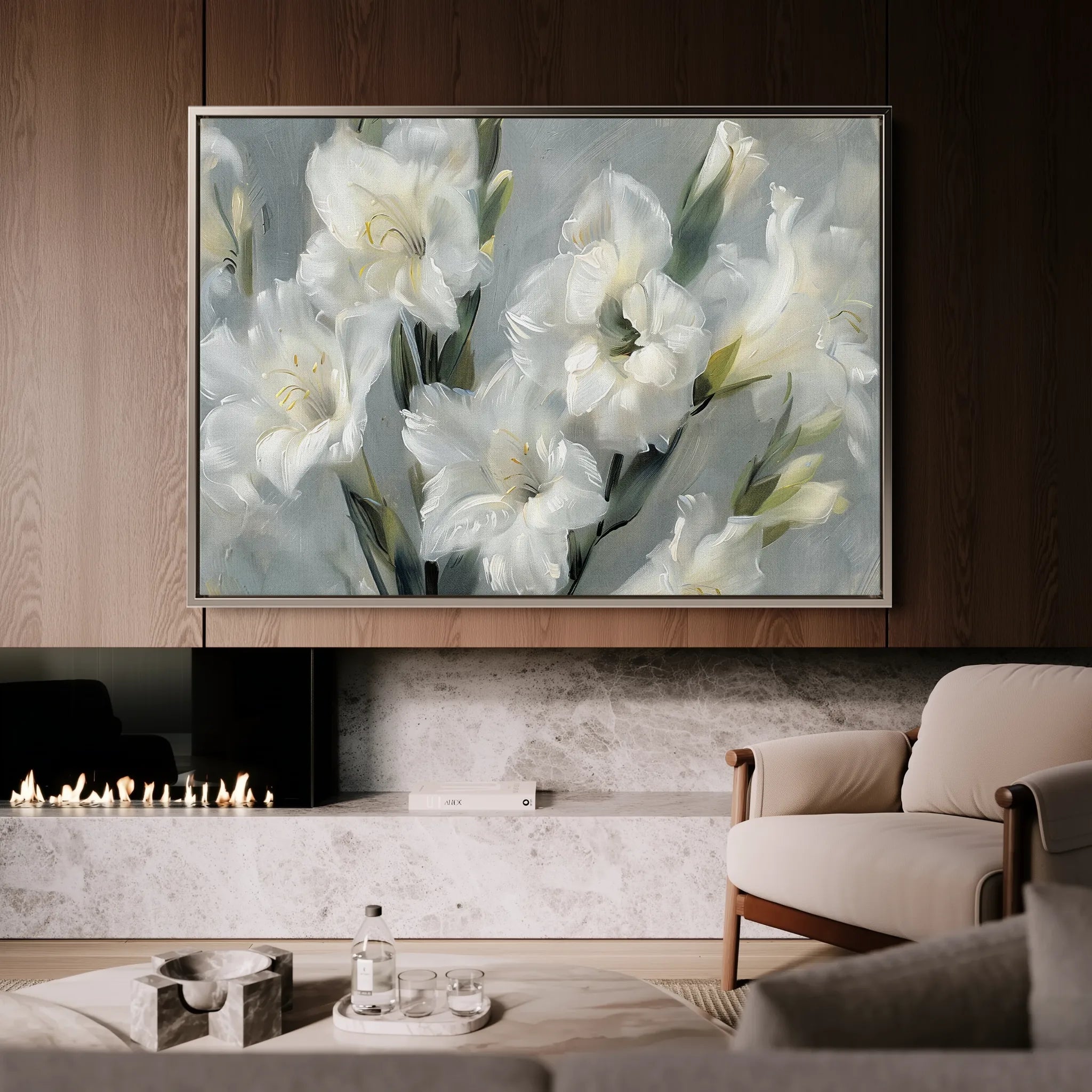 Floral 317 Canvas Art 18" x 24" / 45 x 60 cm / Black