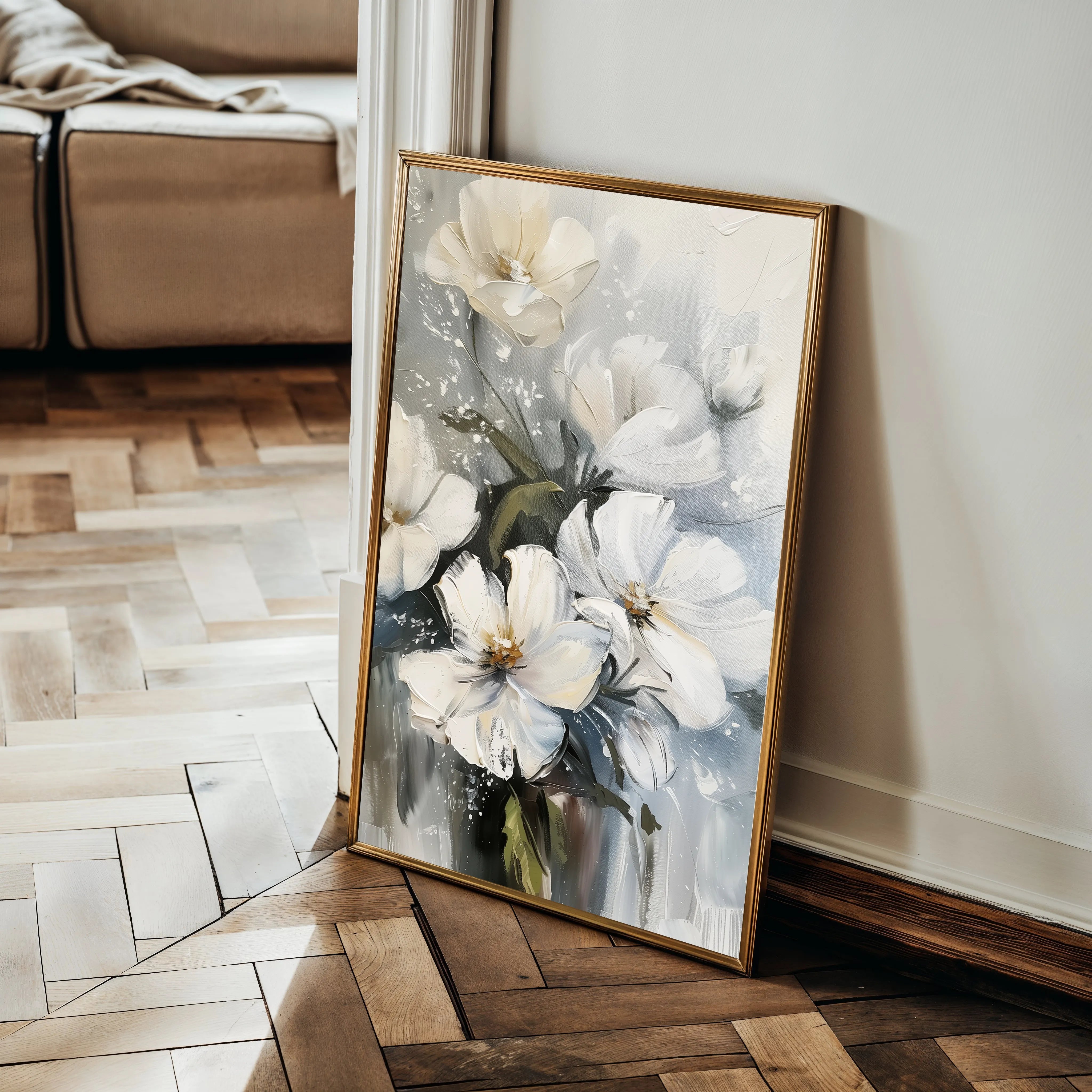 Floral 322 Canvas Art 18" x 24" / 45 x 60 cm / Black