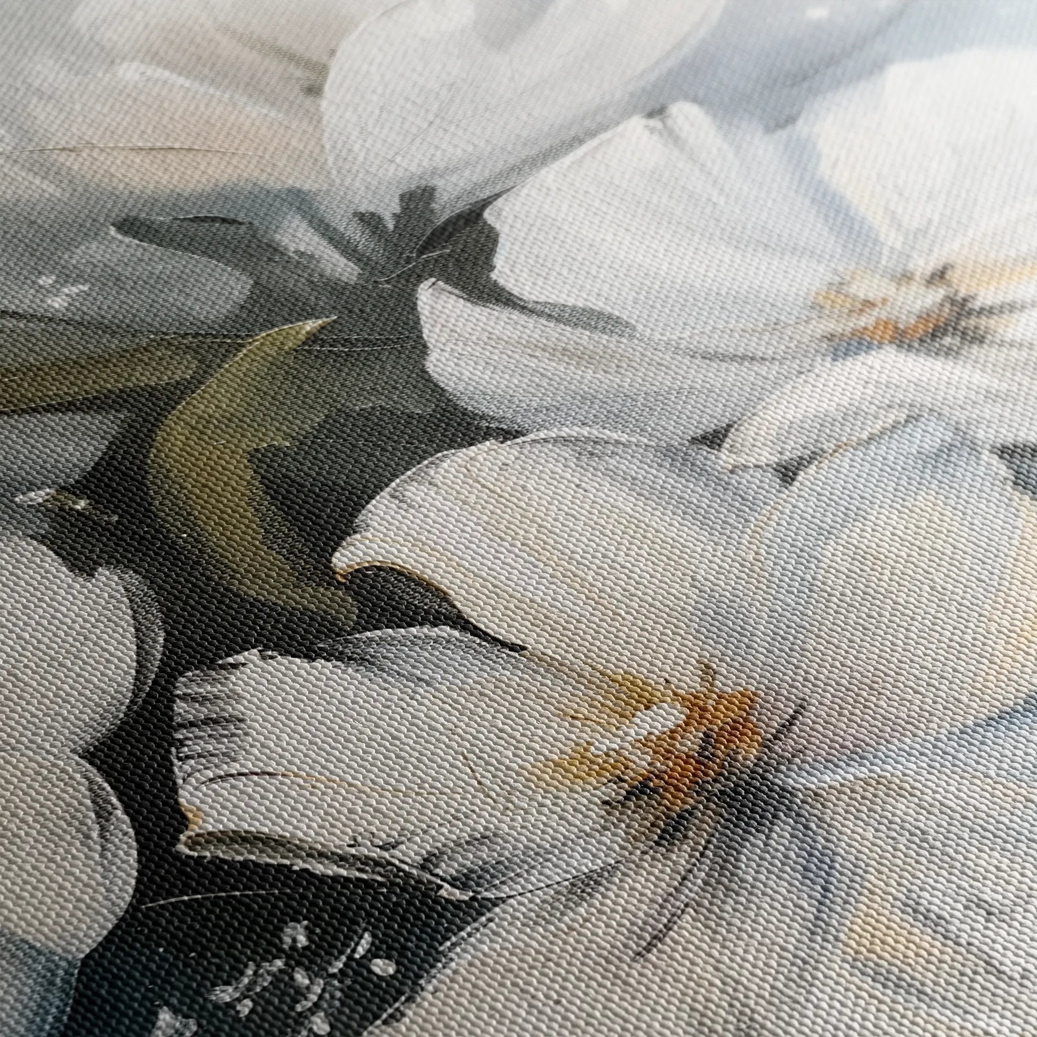 Floral 322 Canvas Art 18" x 24" / 45 x 60 cm / Black