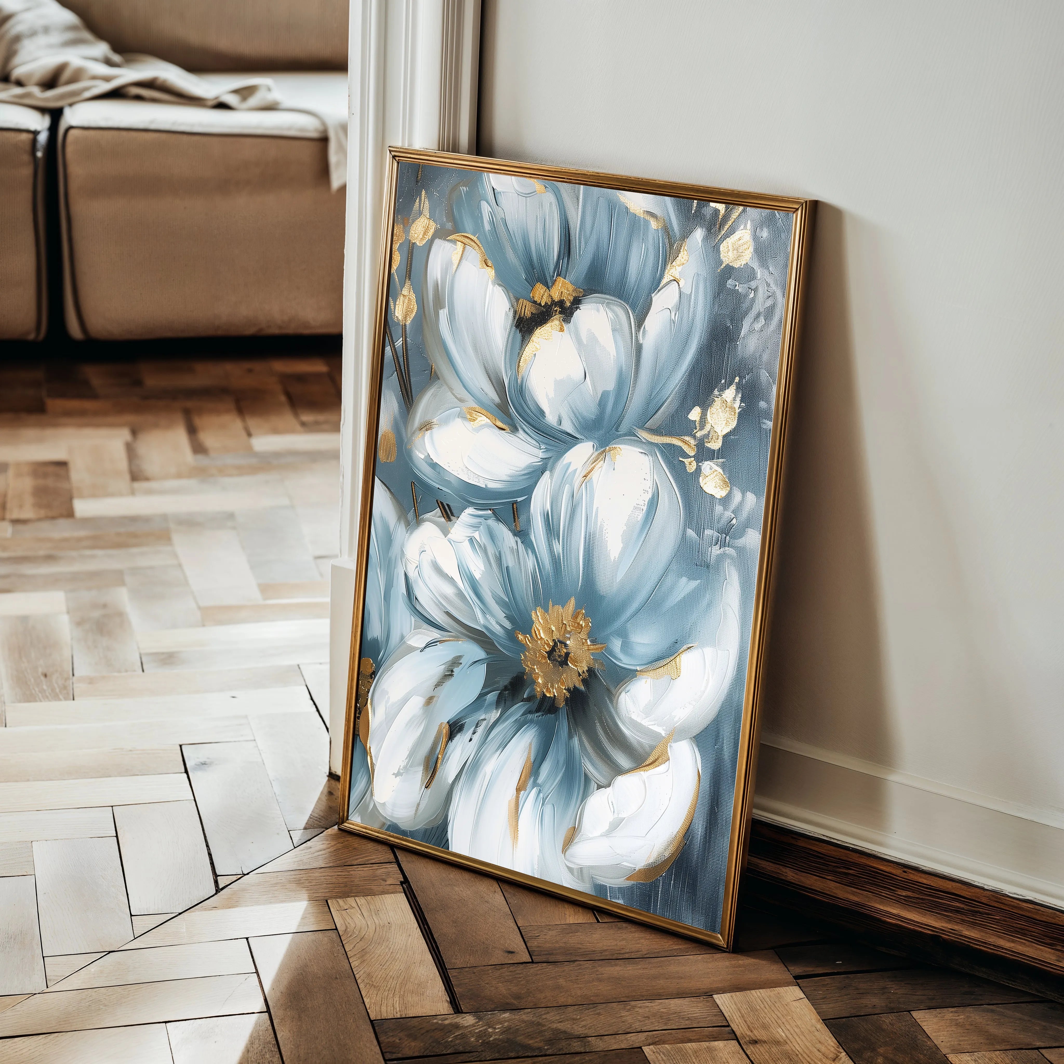 Floral 323 Canvas Art 18" x 24" / 45 x 60 cm / Black
