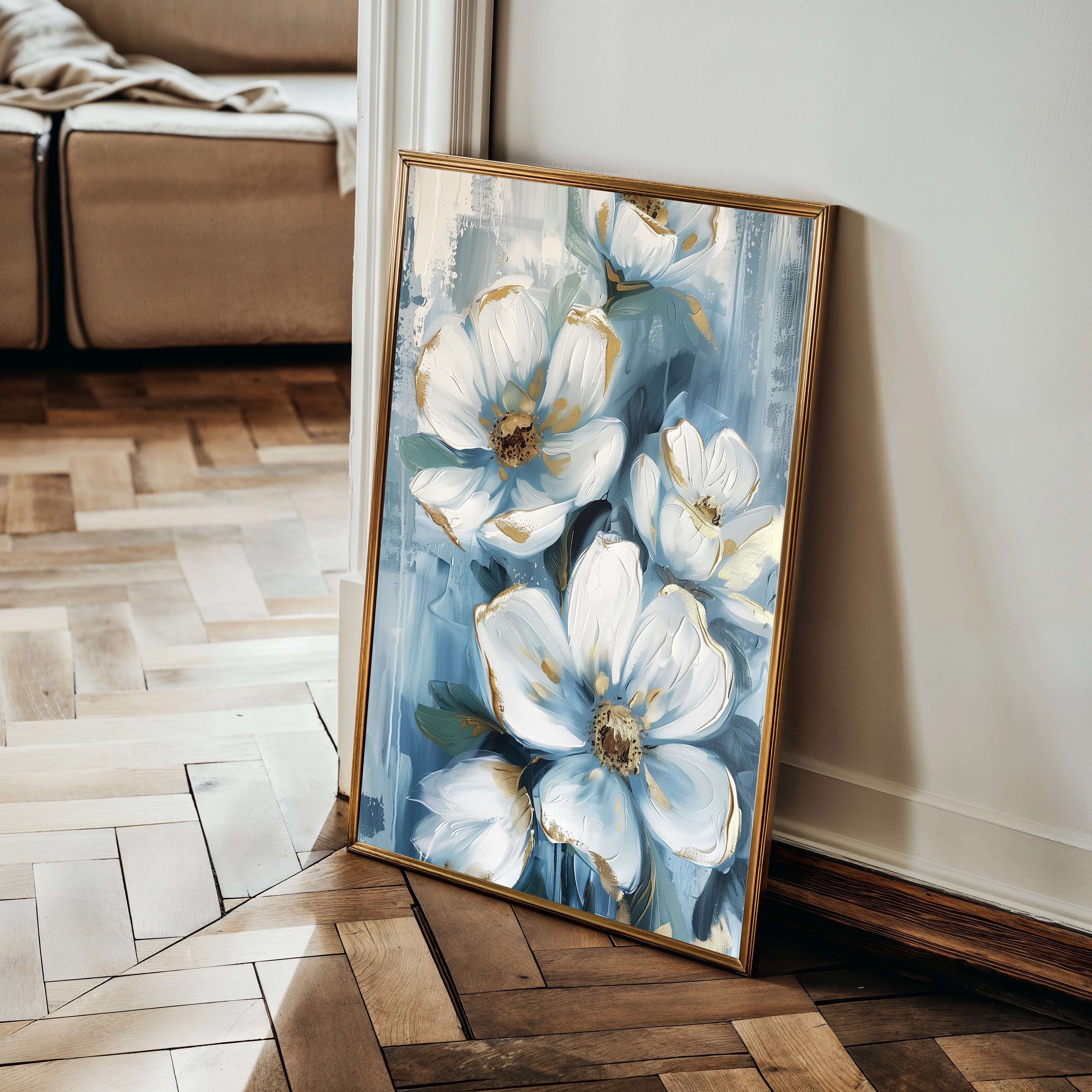 Floral 324 Canvas Art 18" x 24" / 45 x 60 cm / Black