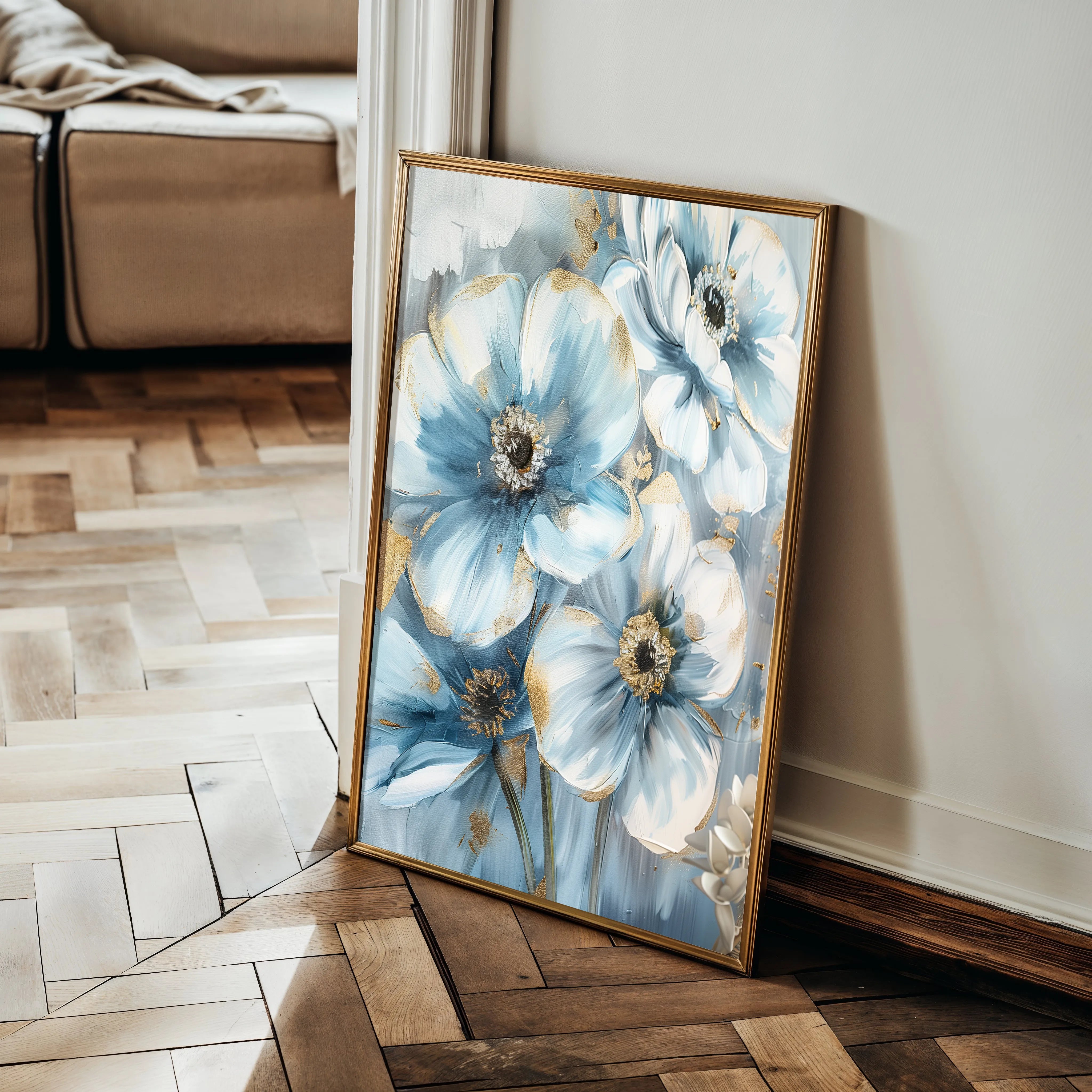 Floral 326 Canvas Art 18" x 24" / 45 x 60 cm / Black