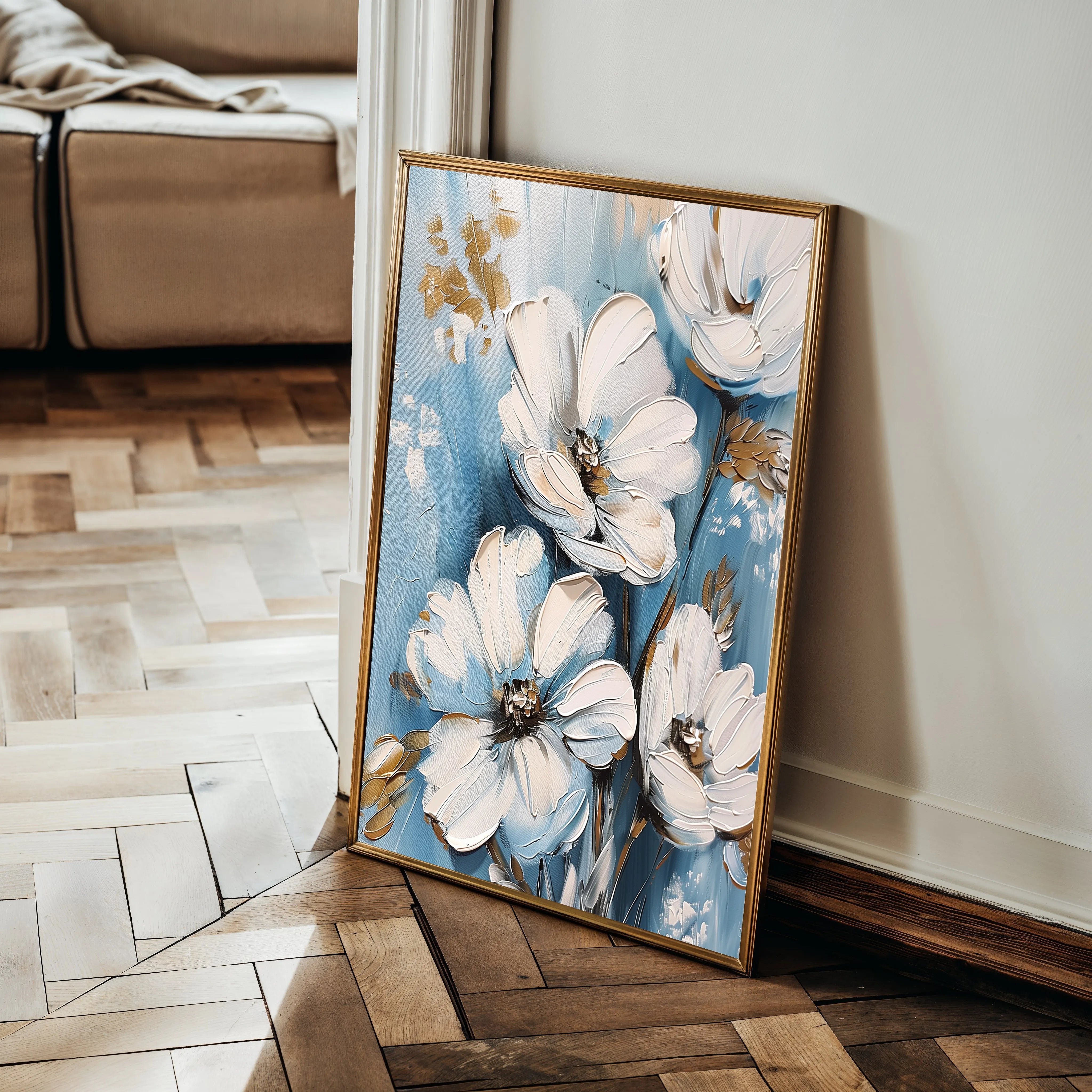 Floral 327 Canvas Art 18" x 24" / 45 x 60 cm / Black