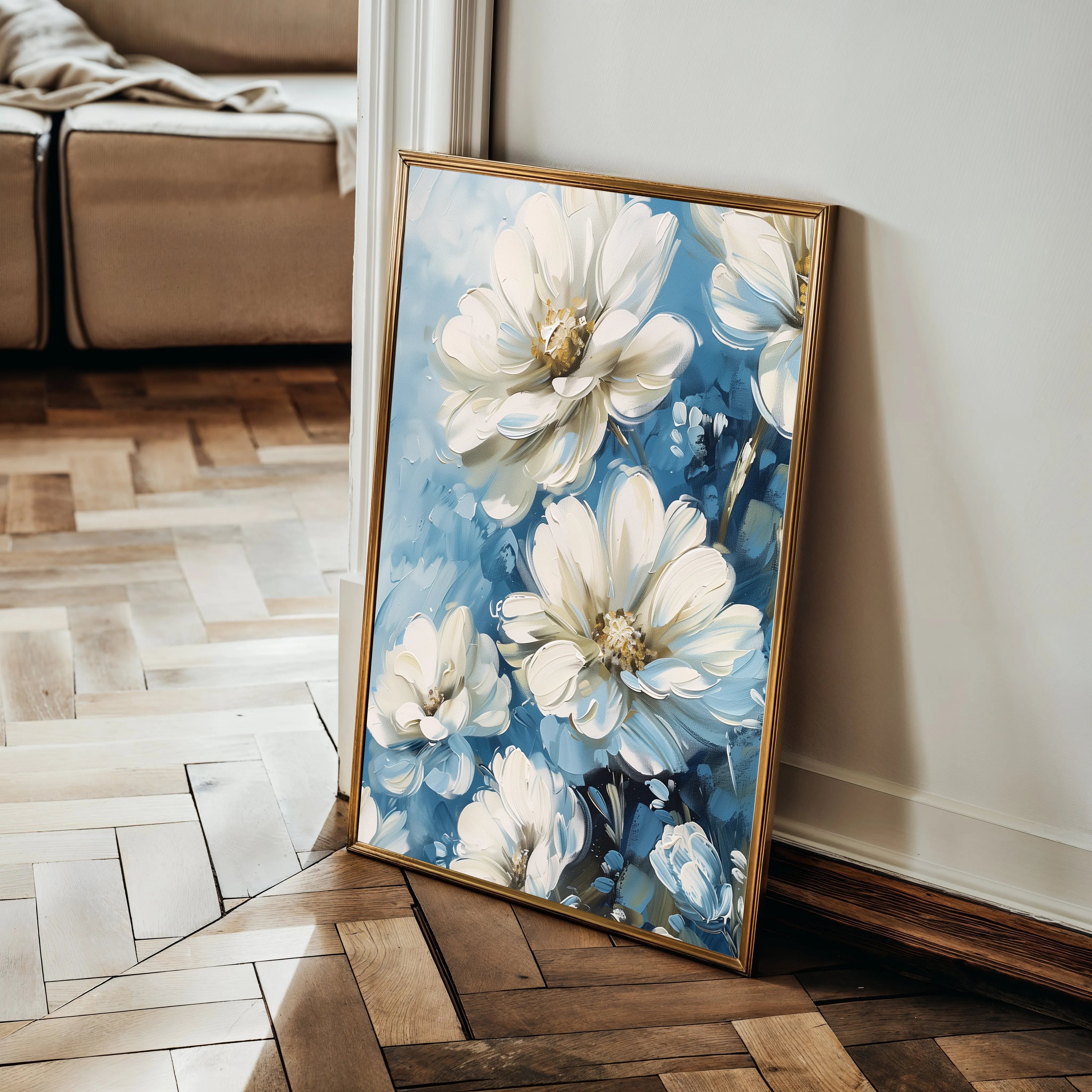 Floral 328 Canvas Art 18" x 24" / 45 x 60 cm / Black