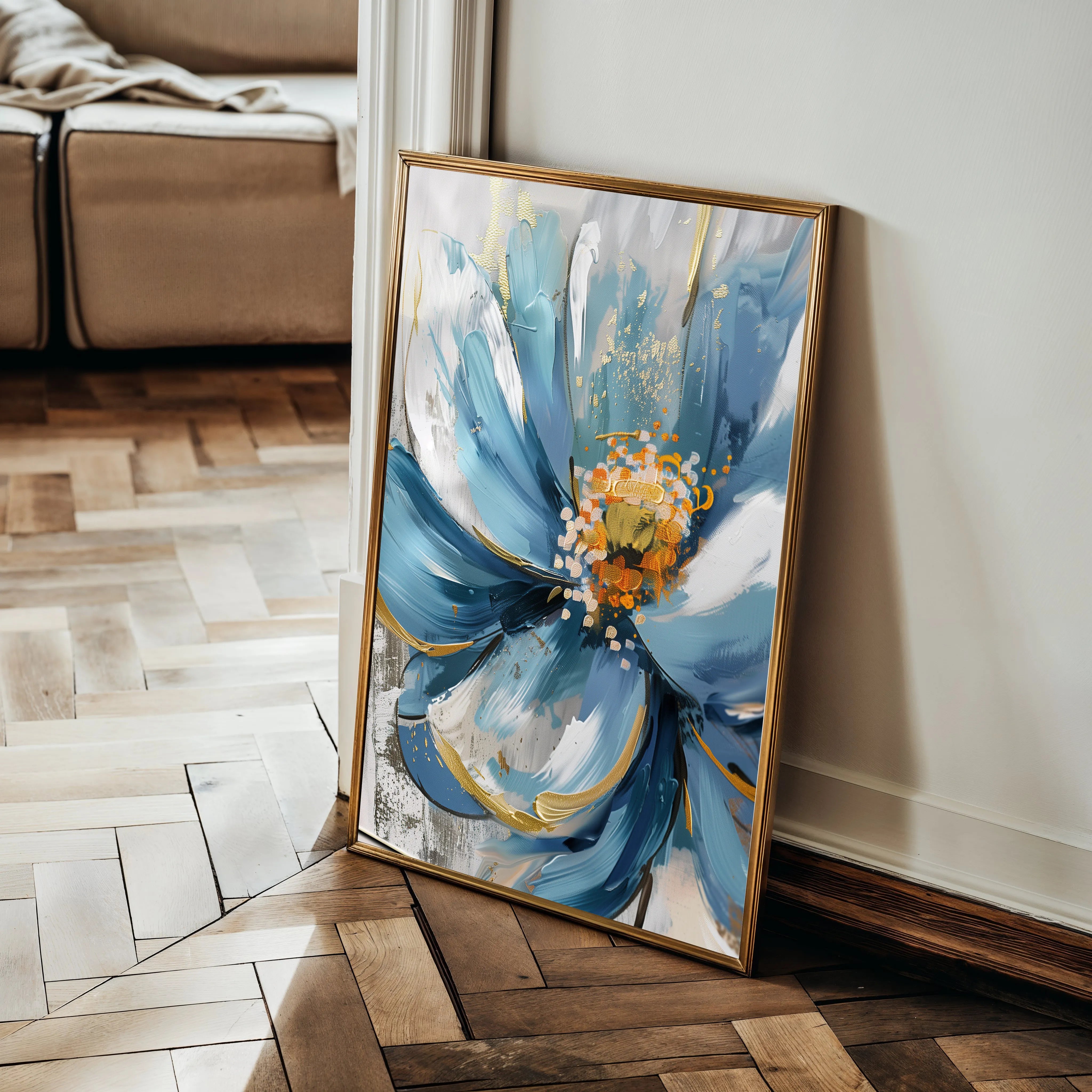 Floral 329 Canvas Art 18" x 24" / 45 x 60 cm / Black