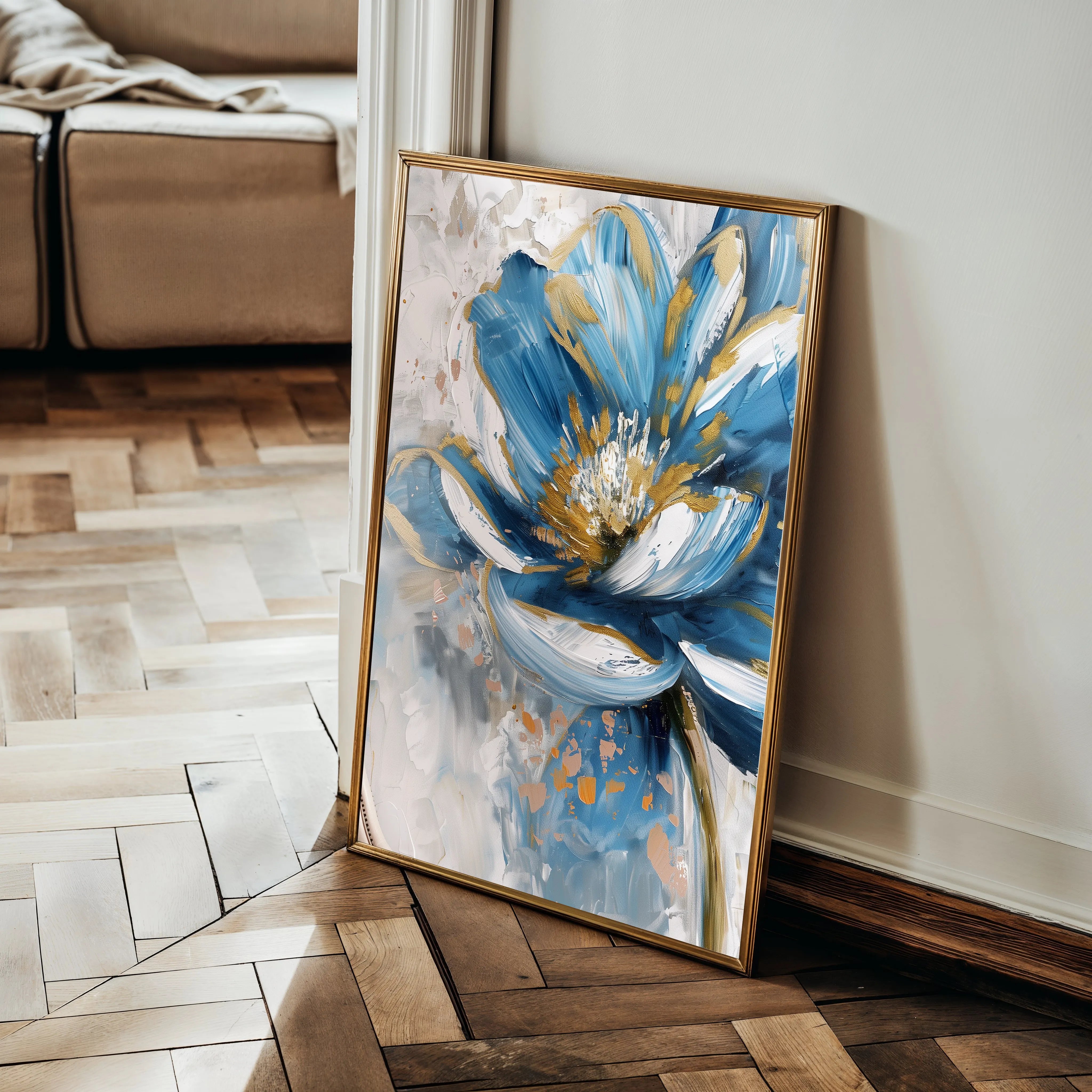 Floral 330 Canvas Art 18" x 24" / 45 x 60 cm / Black