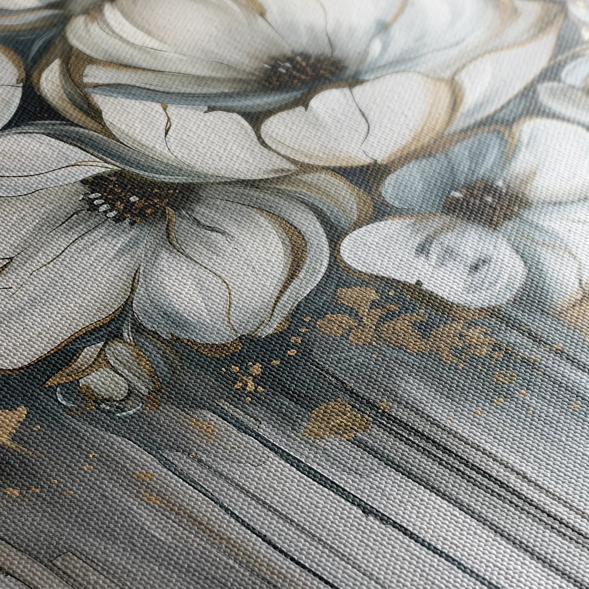 Floral 332 Canvas Art 18" x 24" / 45 x 60 cm / Black