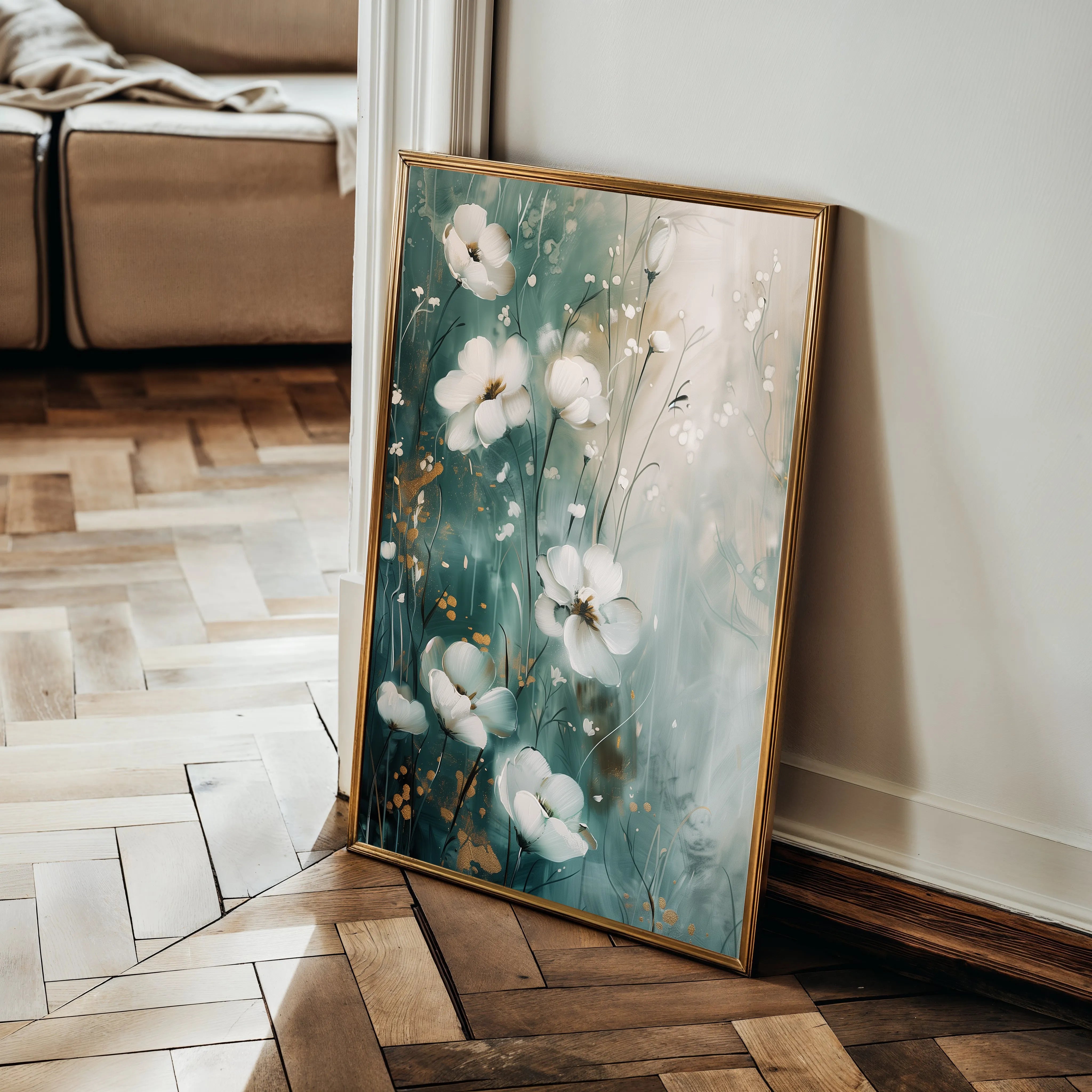 Floral 334 Canvas Art 18" x 24" / 45 x 60 cm / Black