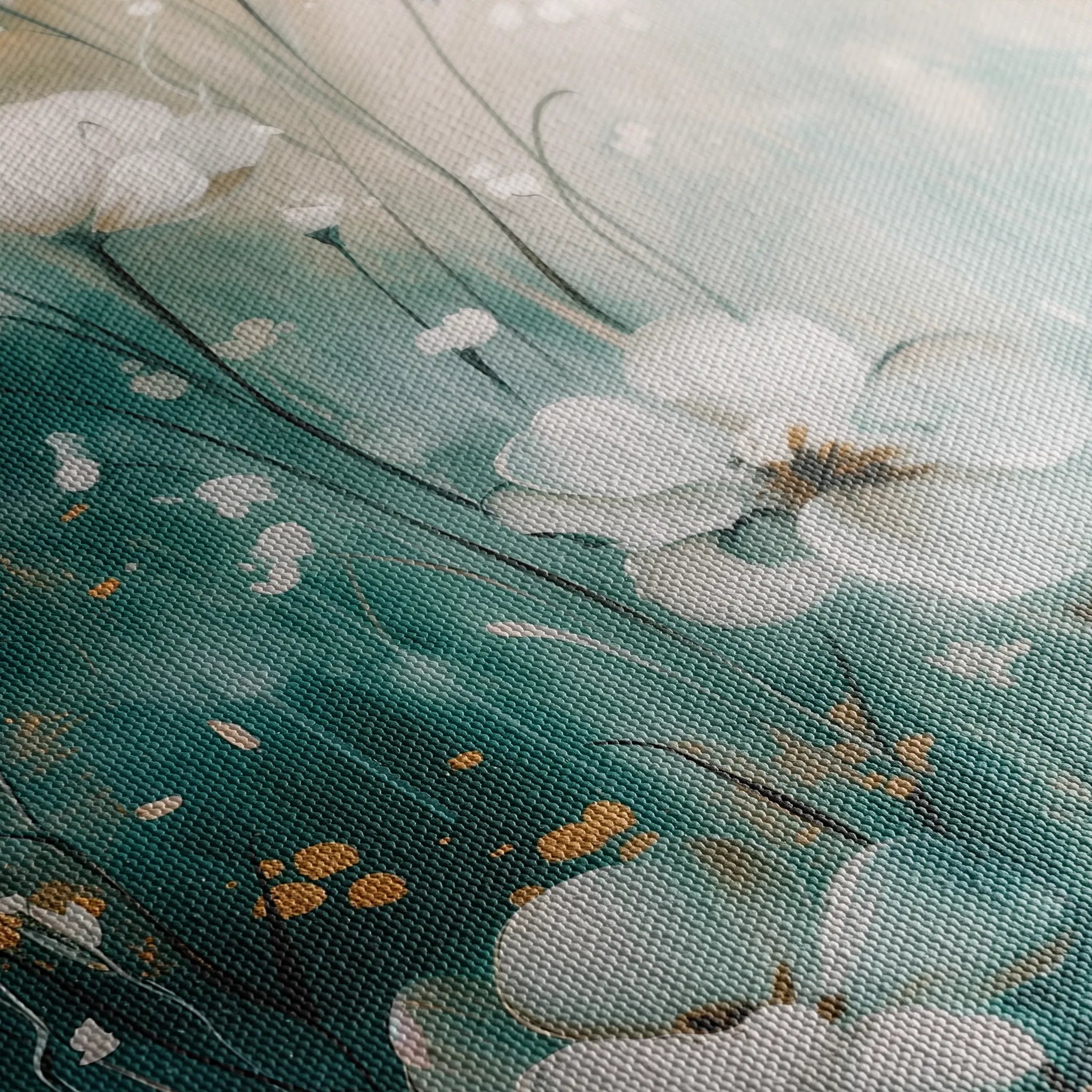Floral 334 Canvas Art 18" x 24" / 45 x 60 cm / Black