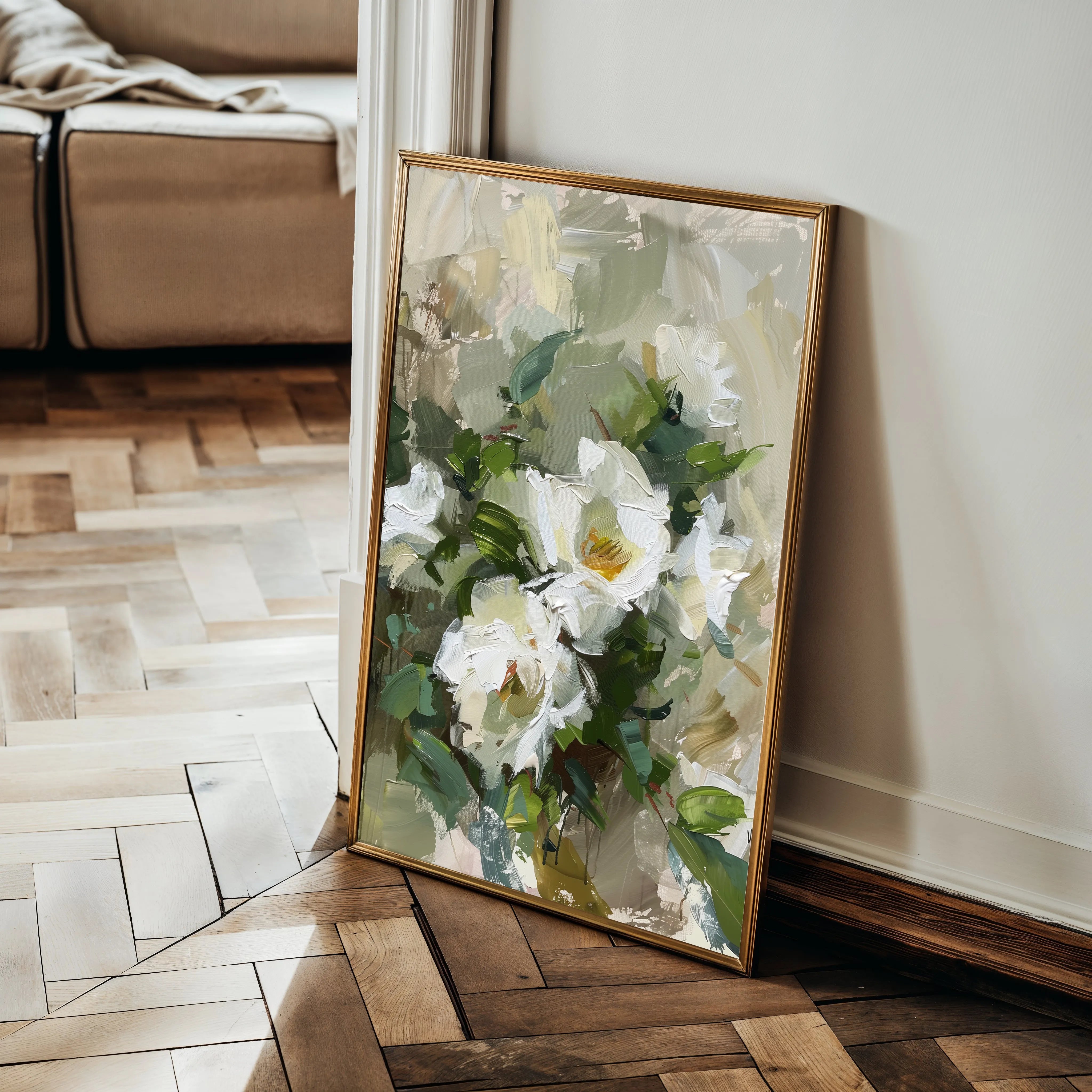 Floral 336 Canvas Art 18" x 24" / 45 x 60 cm / Black
