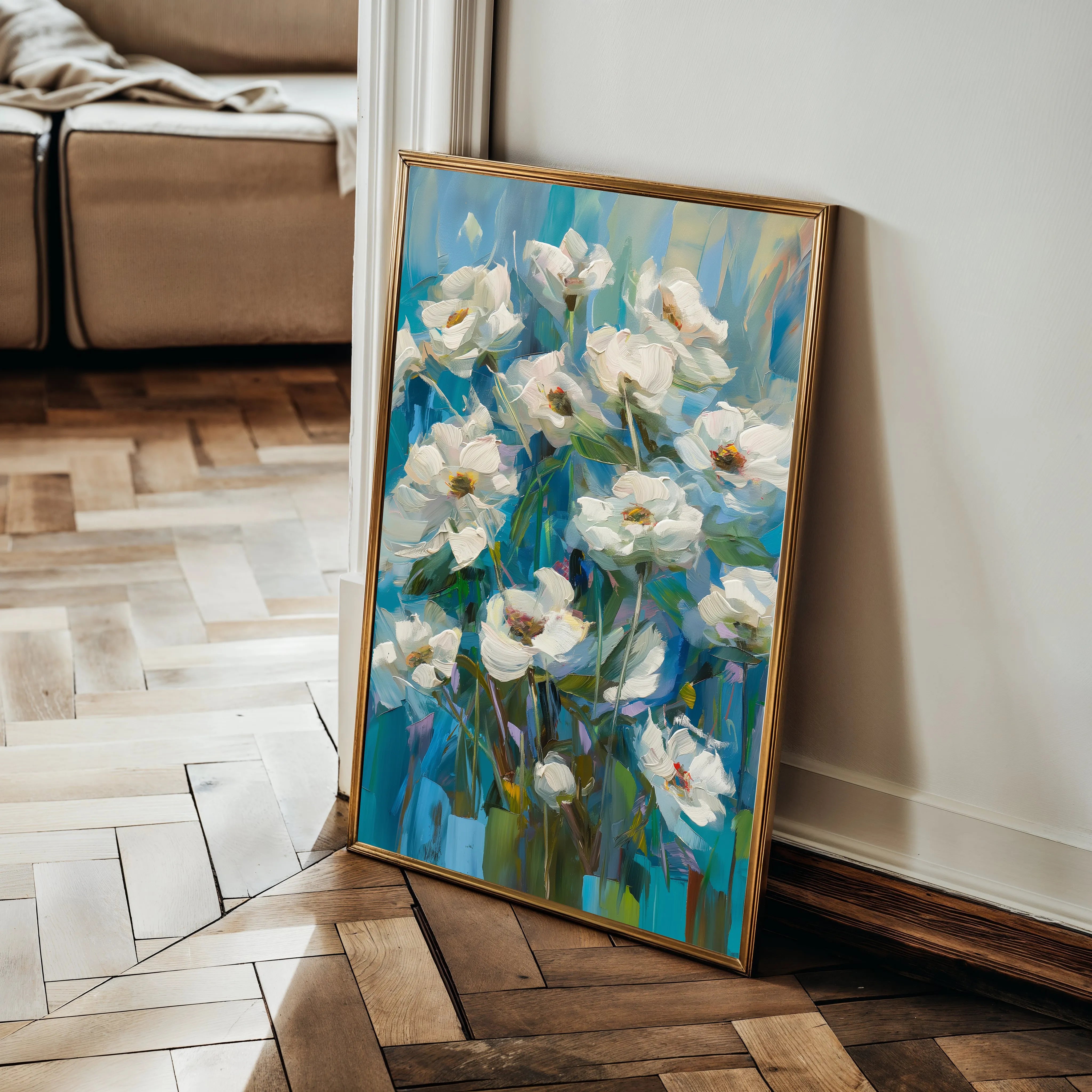 Floral 337 Canvas Art 18" x 24" / 45 x 60 cm / Black
