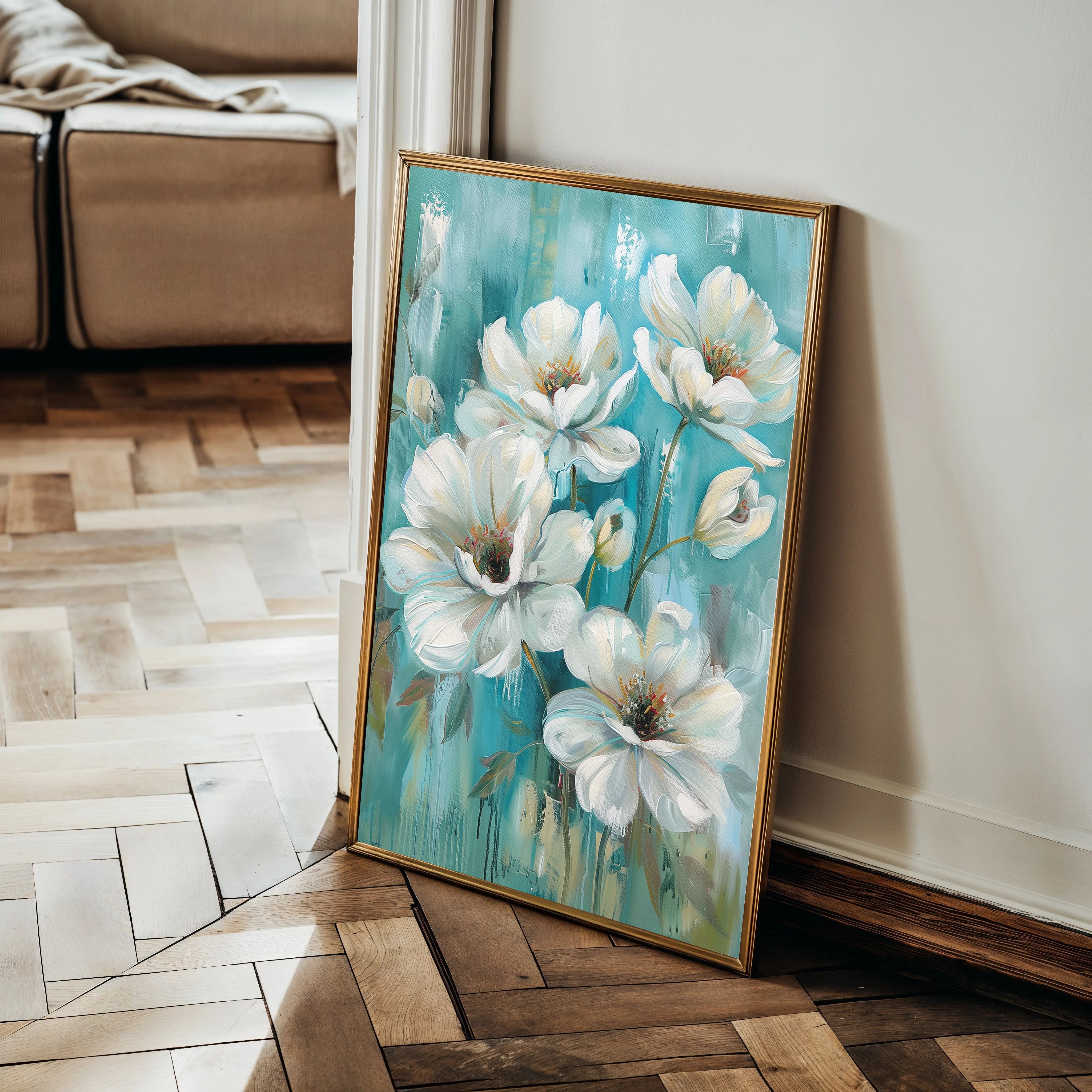 Floral 339 Canvas Art 18" x 24" / 45 x 60 cm / Black
