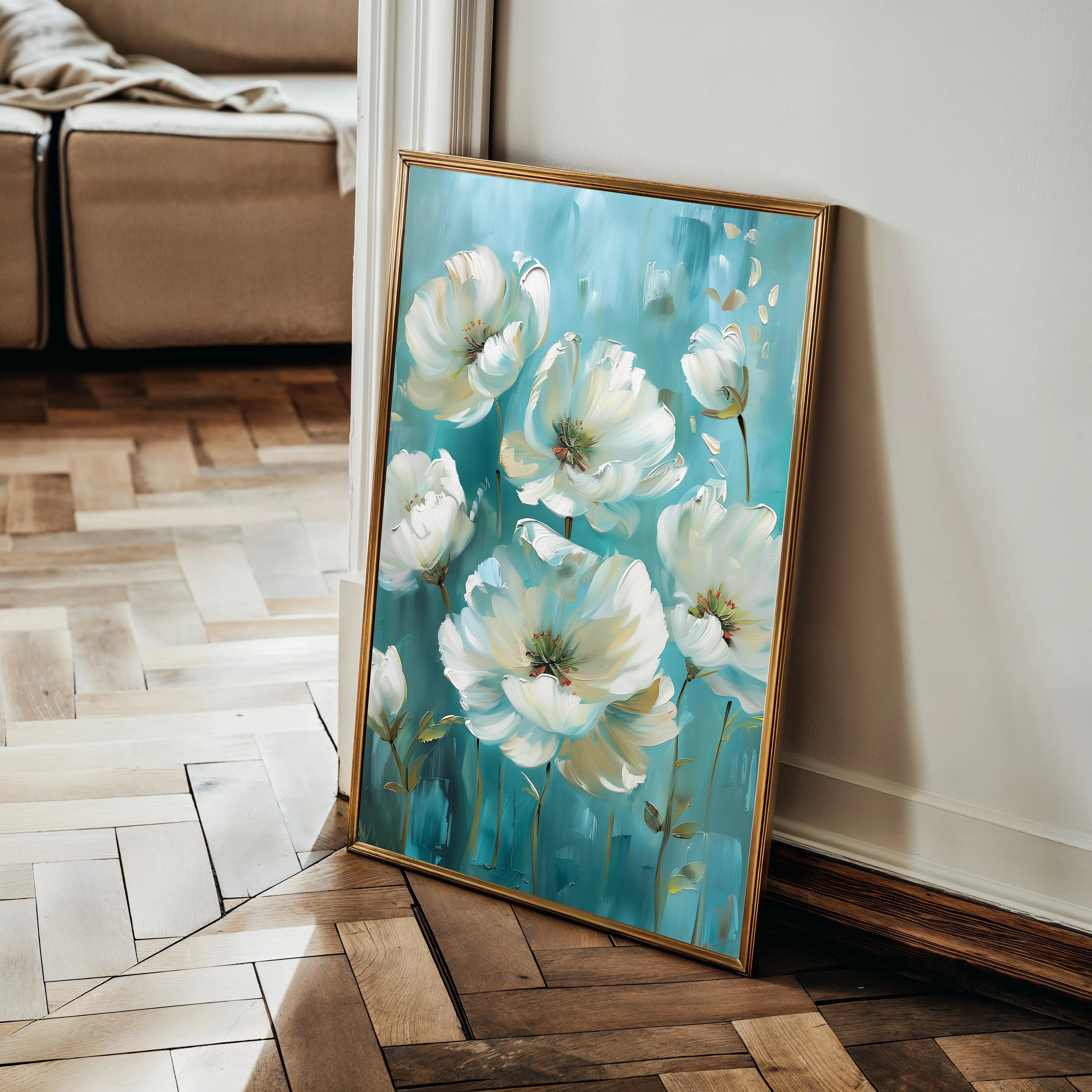 Floral 340 Canvas Art 18" x 24" / 45 x 60 cm / Black
