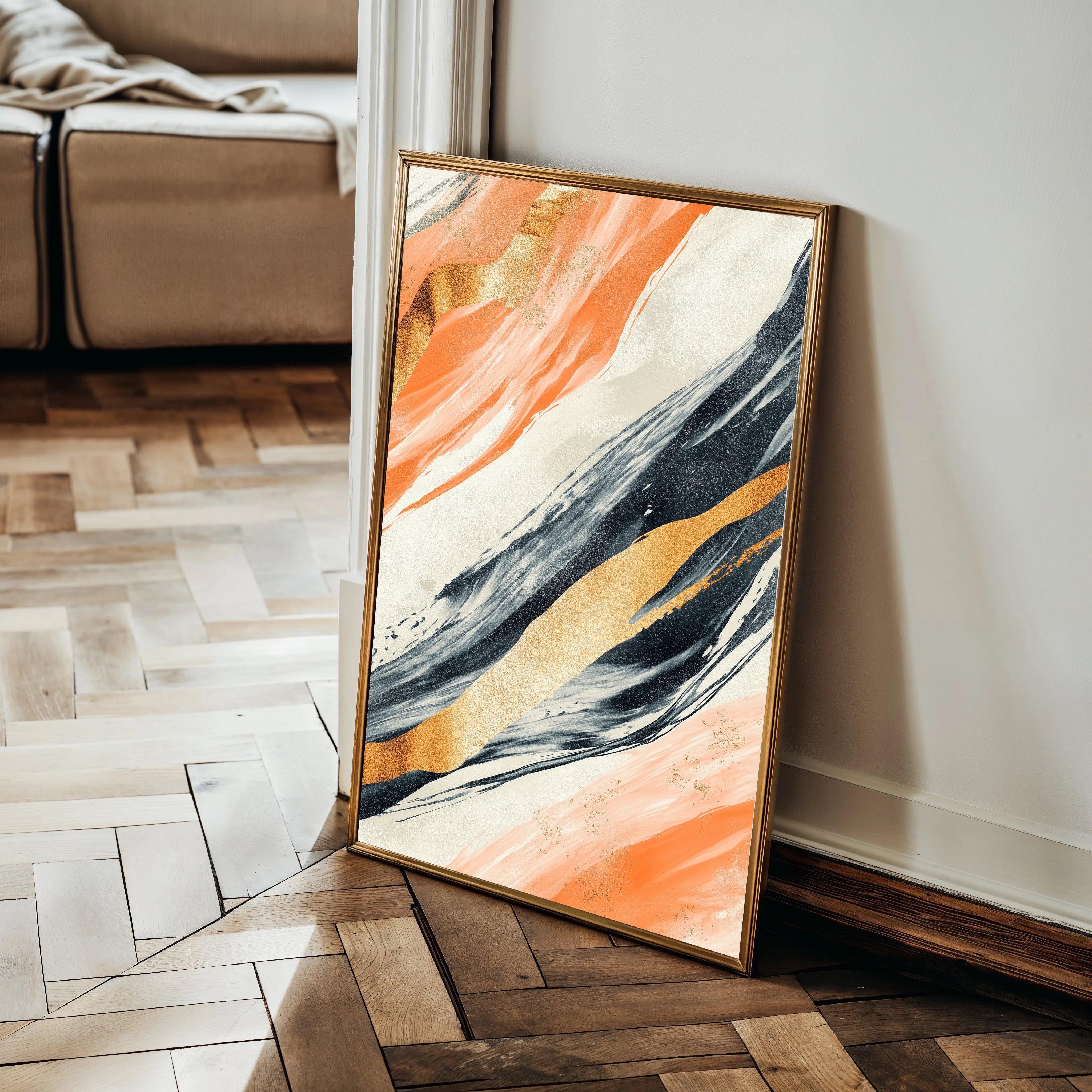 Abstract 342 Canvas Art 18" x 24" / 45 x 60 cm / Black