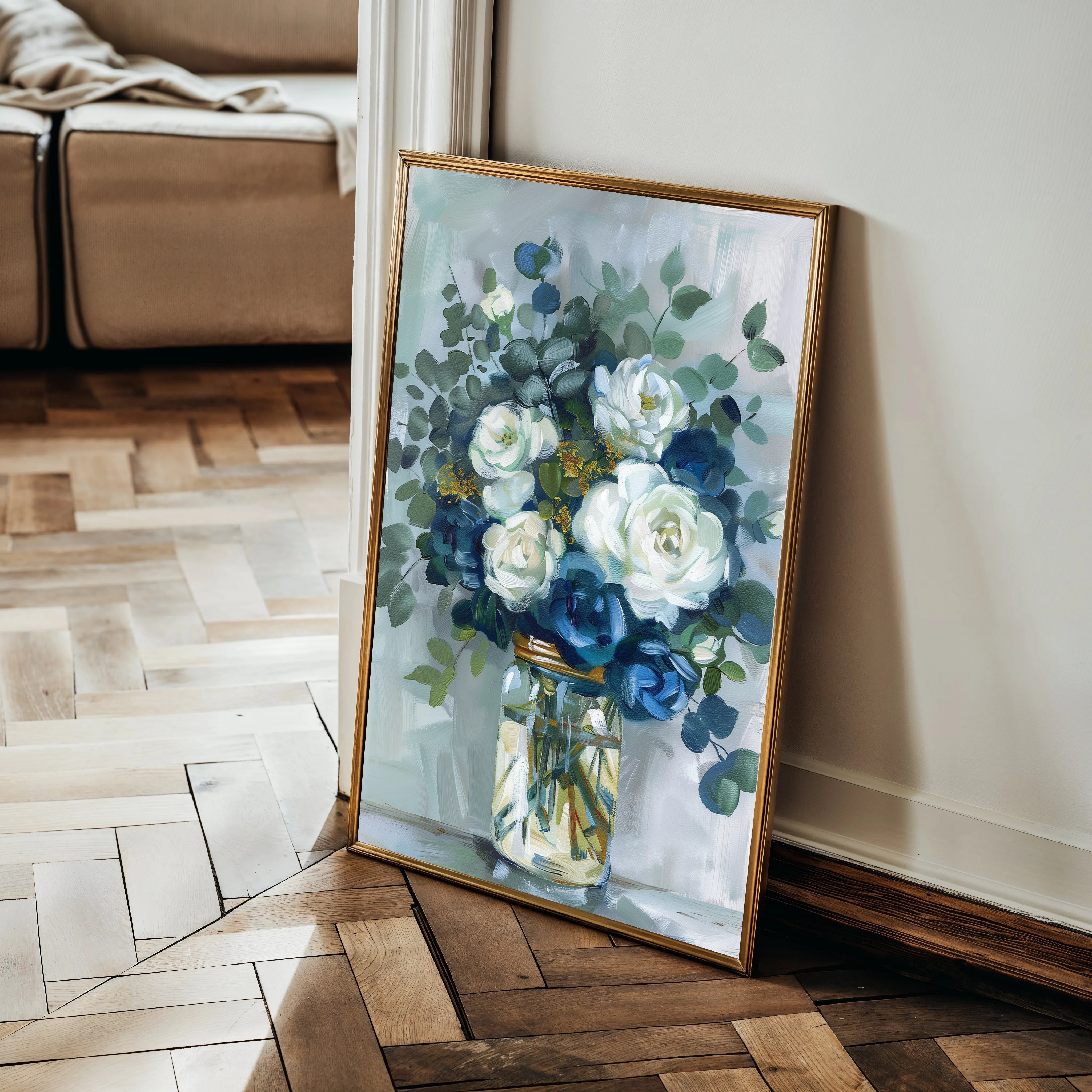 Floral 342 Canvas Art 18" x 24" / 45 x 60 cm / Black
