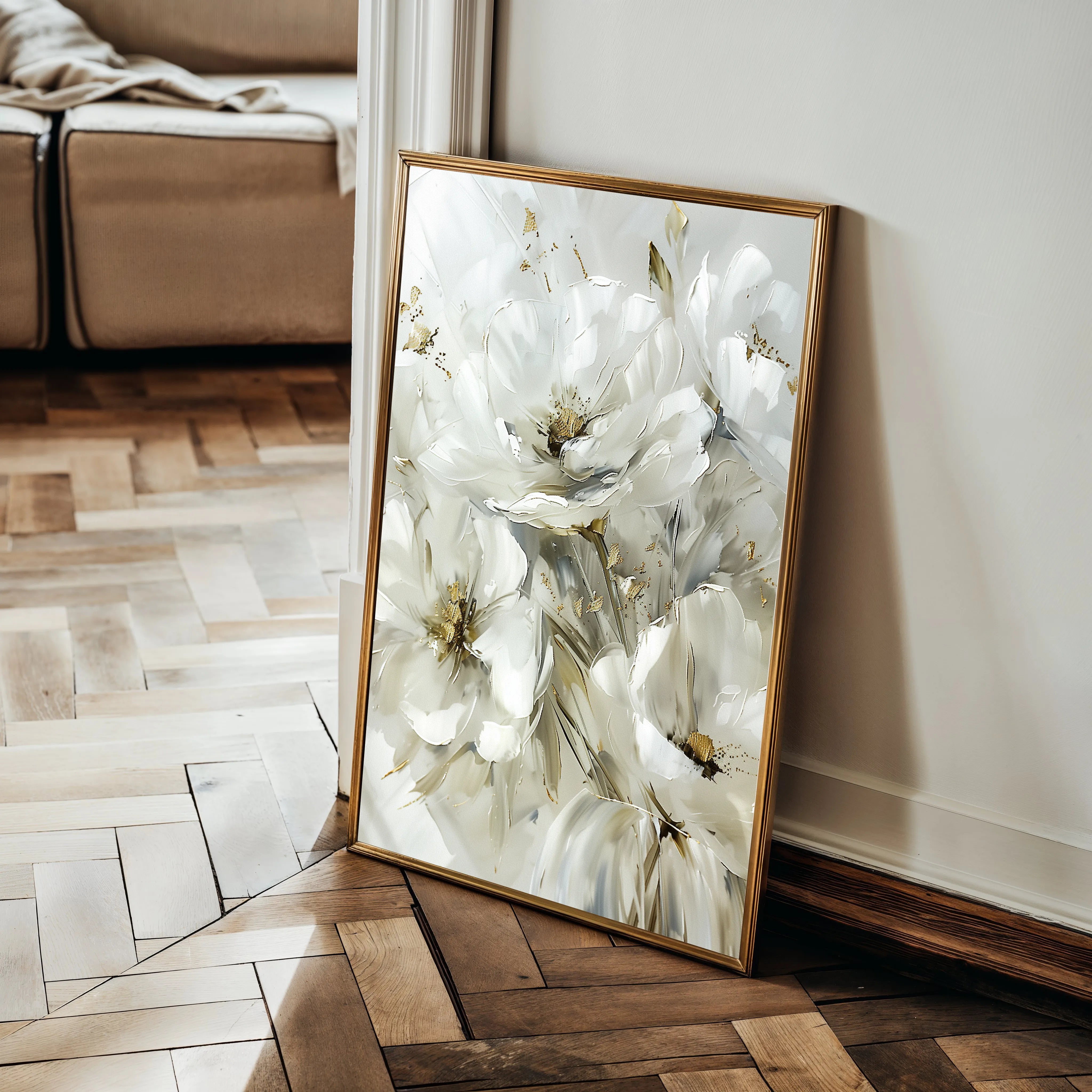 Floral 343 Canvas Art 18" x 24" / 45 x 60 cm / Black