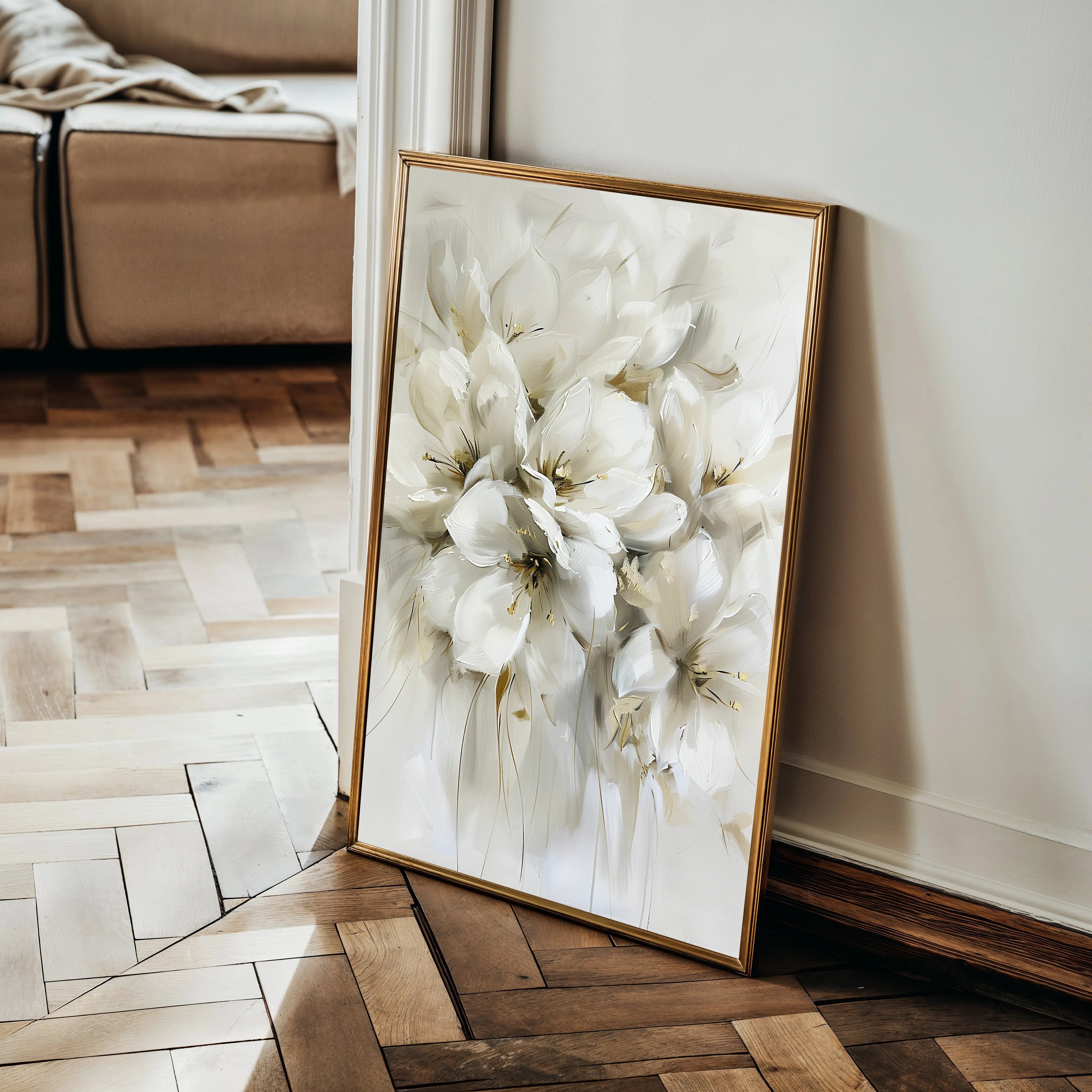 Floral 344 Canvas Art 18" x 24" / 45 x 60 cm / Black