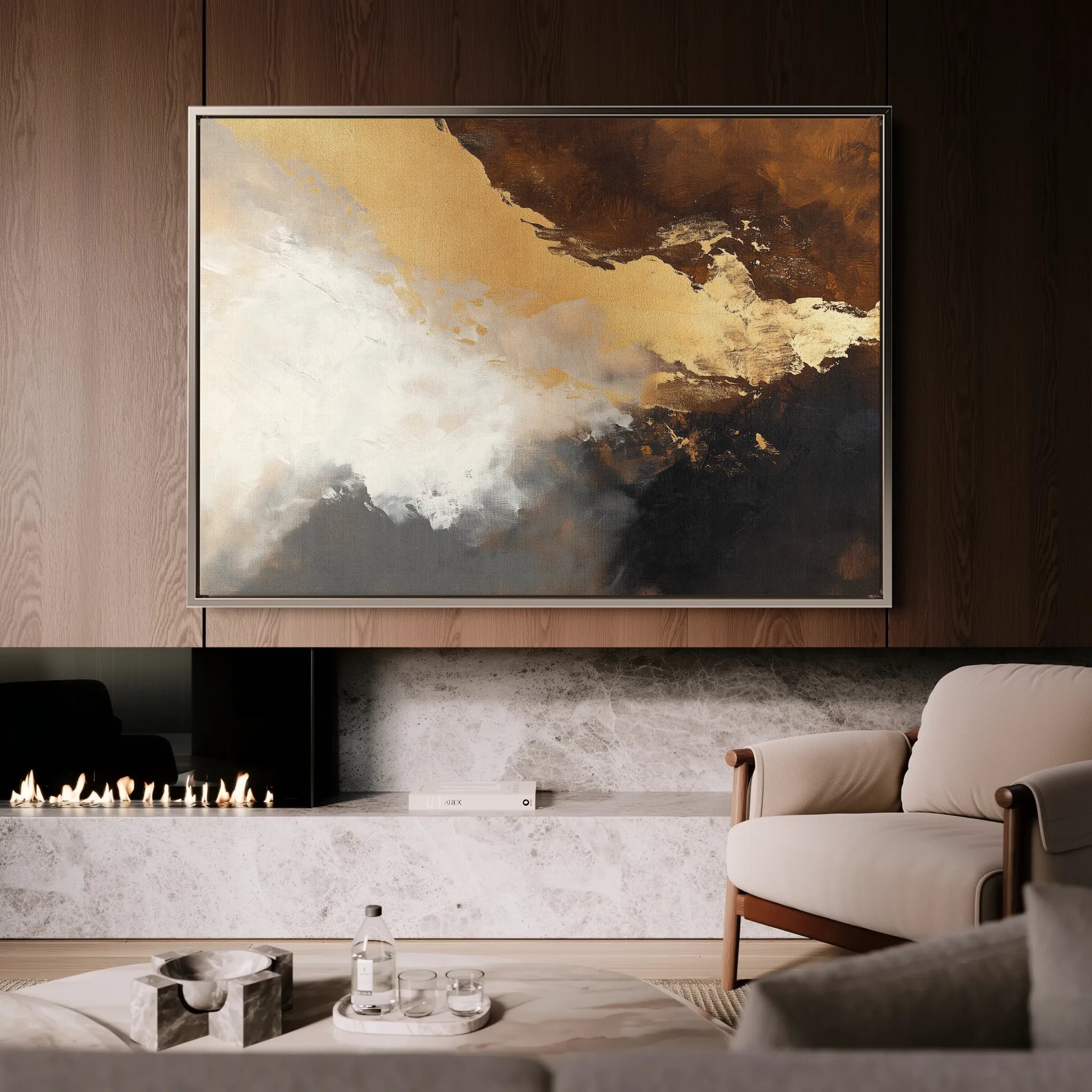 Abstract 345 Canvas Art 18" x 24" / 45 x 60 cm / Black