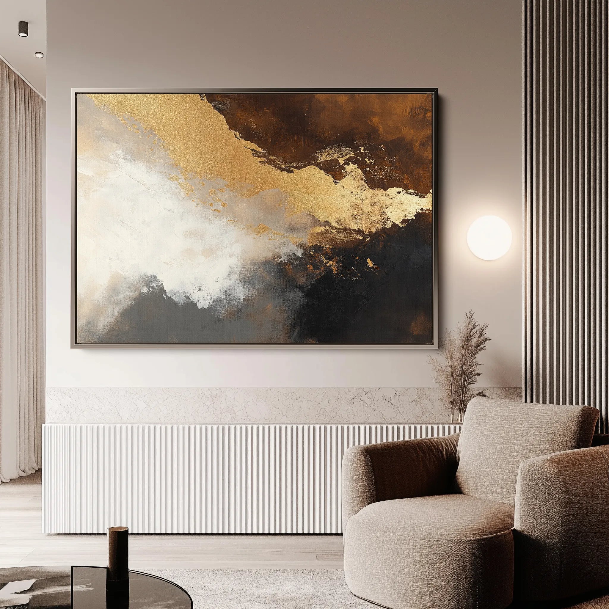 Abstract 345 Canvas Art 18" x 24" / 45 x 60 cm / Black