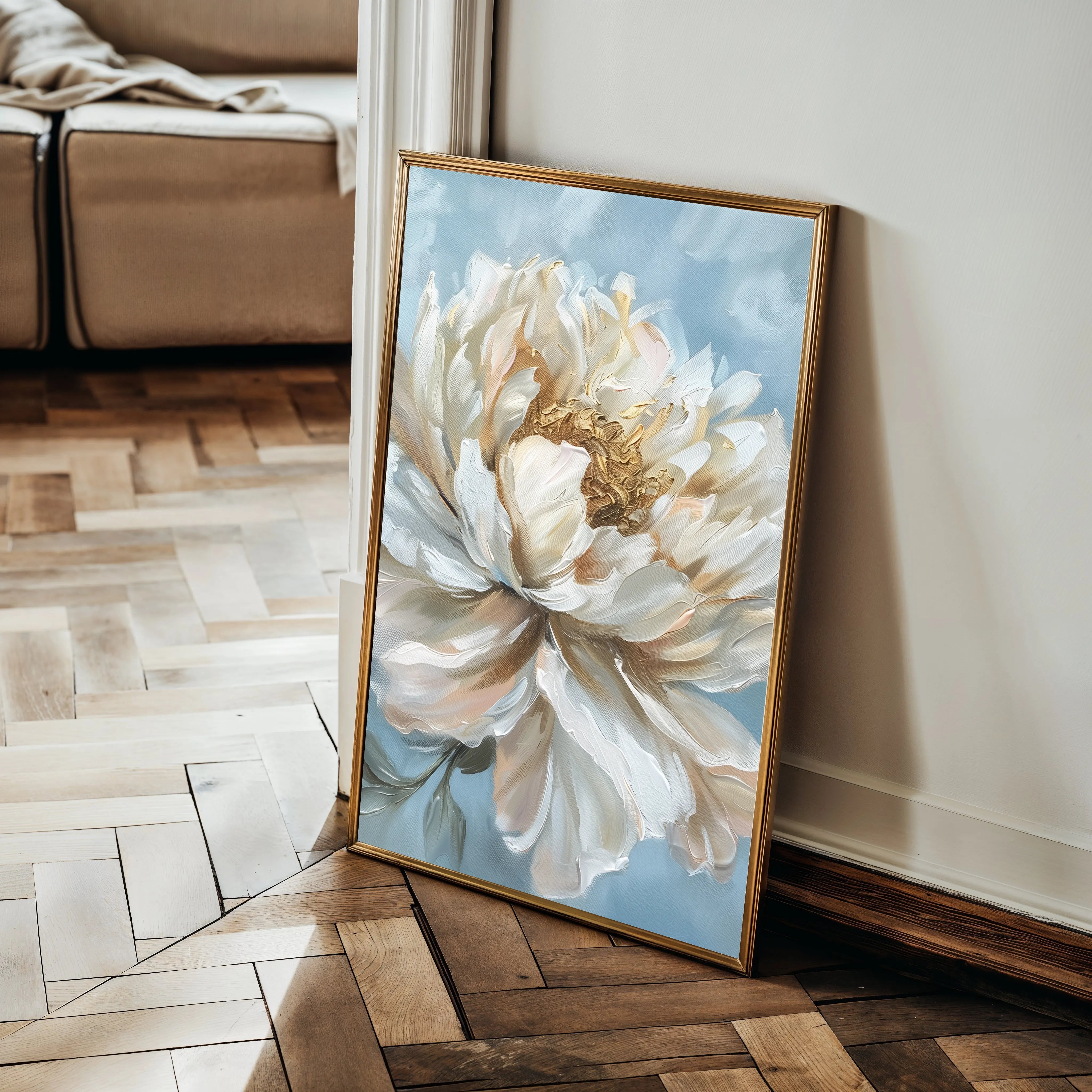 Floral 345 Canvas Art 18" x 24" / 45 x 60 cm / Black