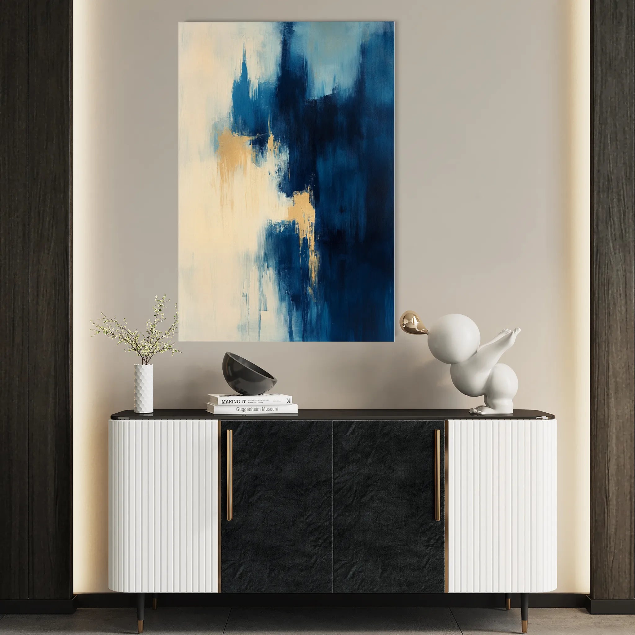 Abstract 349 Canvas Art 18" x 24" / 45 x 60 cm / Black