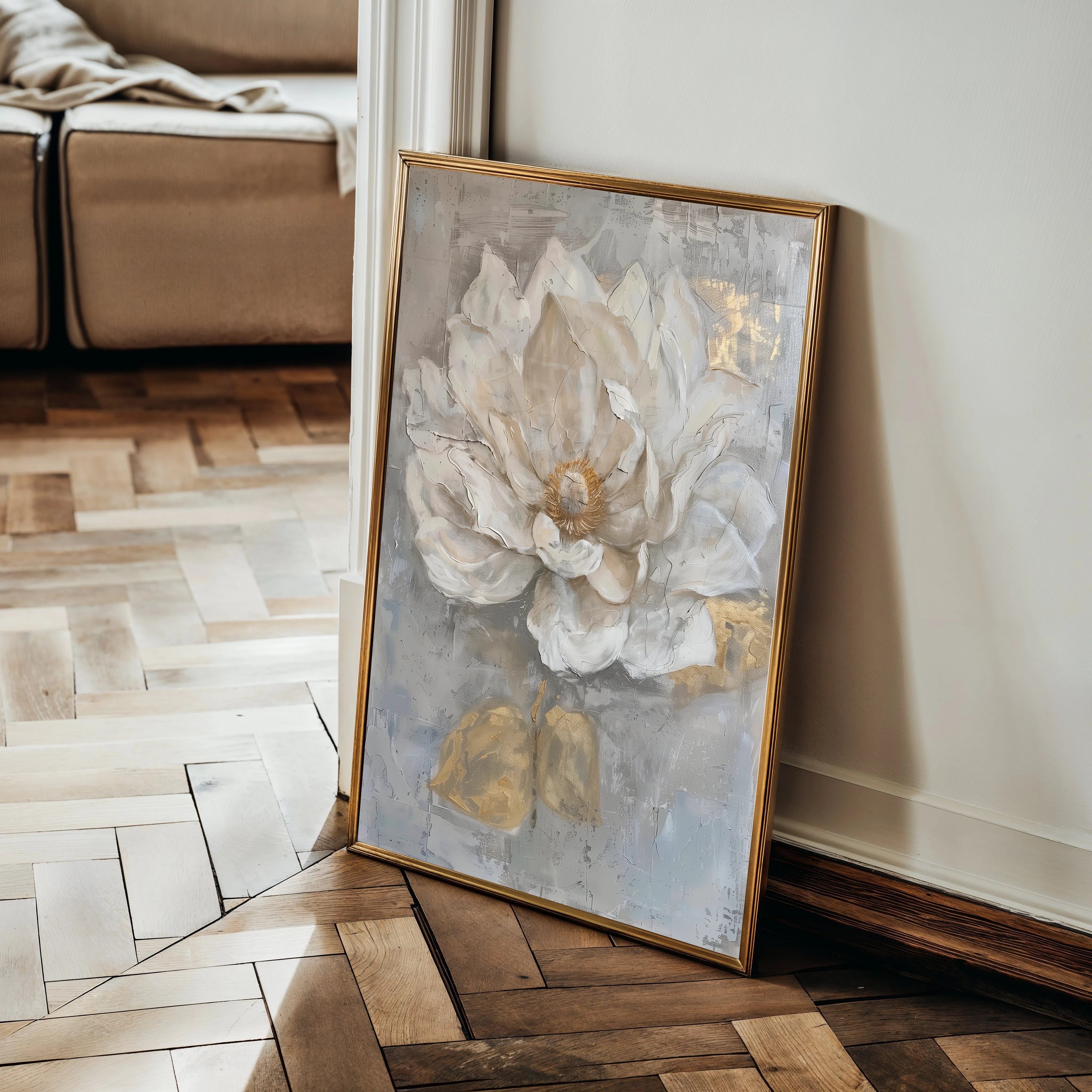 Floral 350 Canvas Art 18" x 24" / 45 x 60 cm / Black