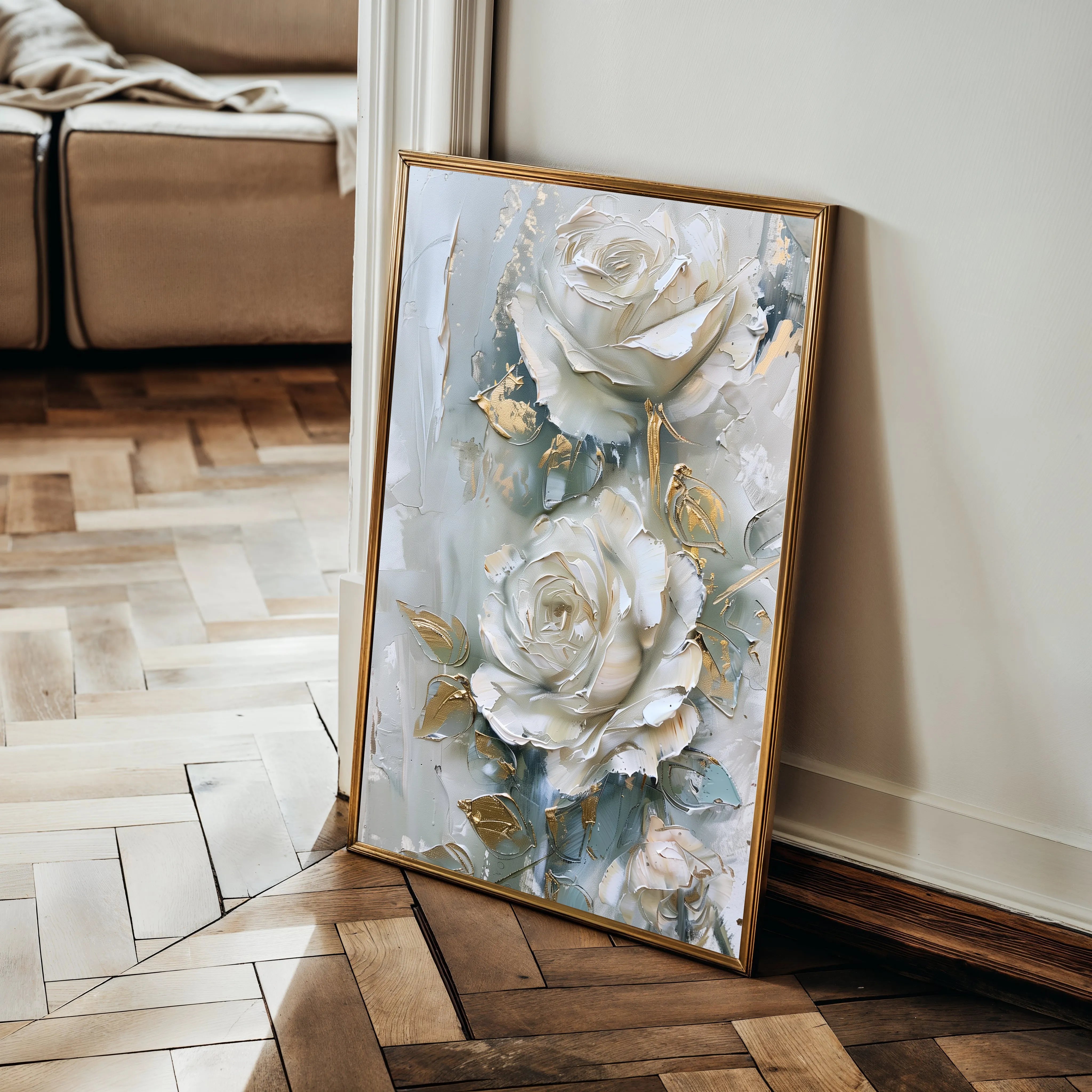 Floral 352 Canvas Art 18" x 24" / 45 x 60 cm / Black