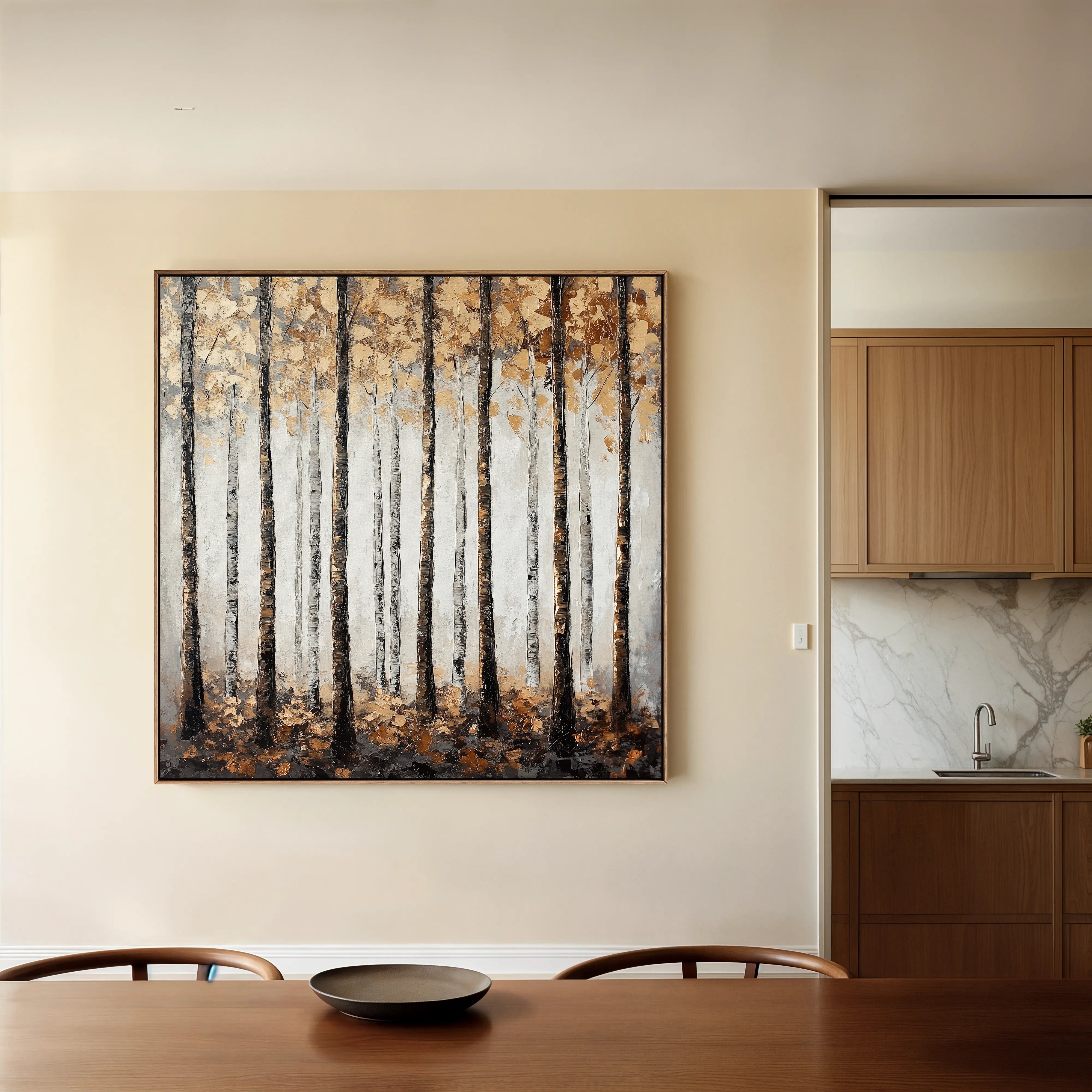 Landscape 352 Canvas Art 16" x 16" / 40 x 40 cm / Black