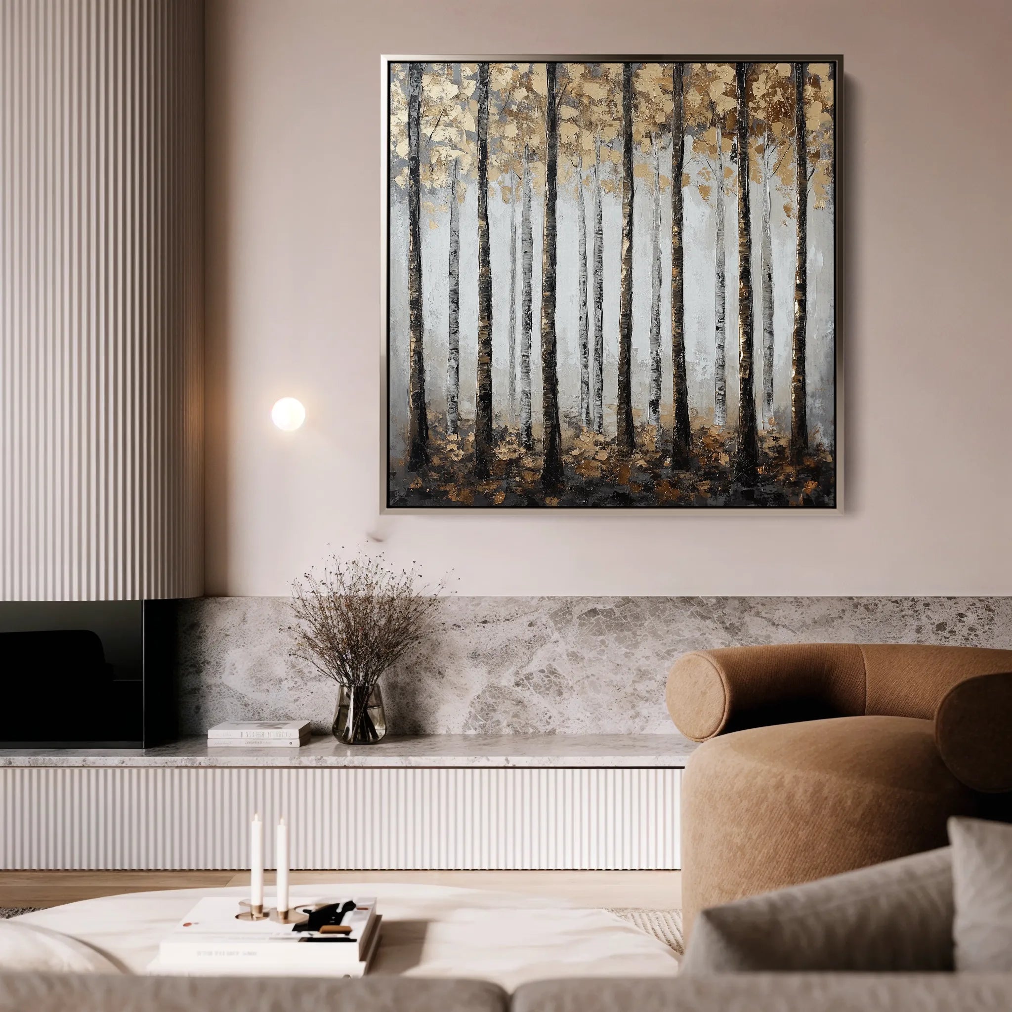 Landscape 352 Canvas Art 16" x 16" / 40 x 40 cm / Black