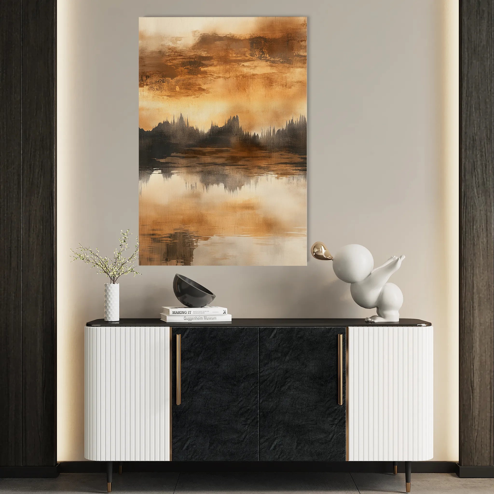 Abstract 354 Canvas Art 18" x 24" / 45 x 60 cm / Black