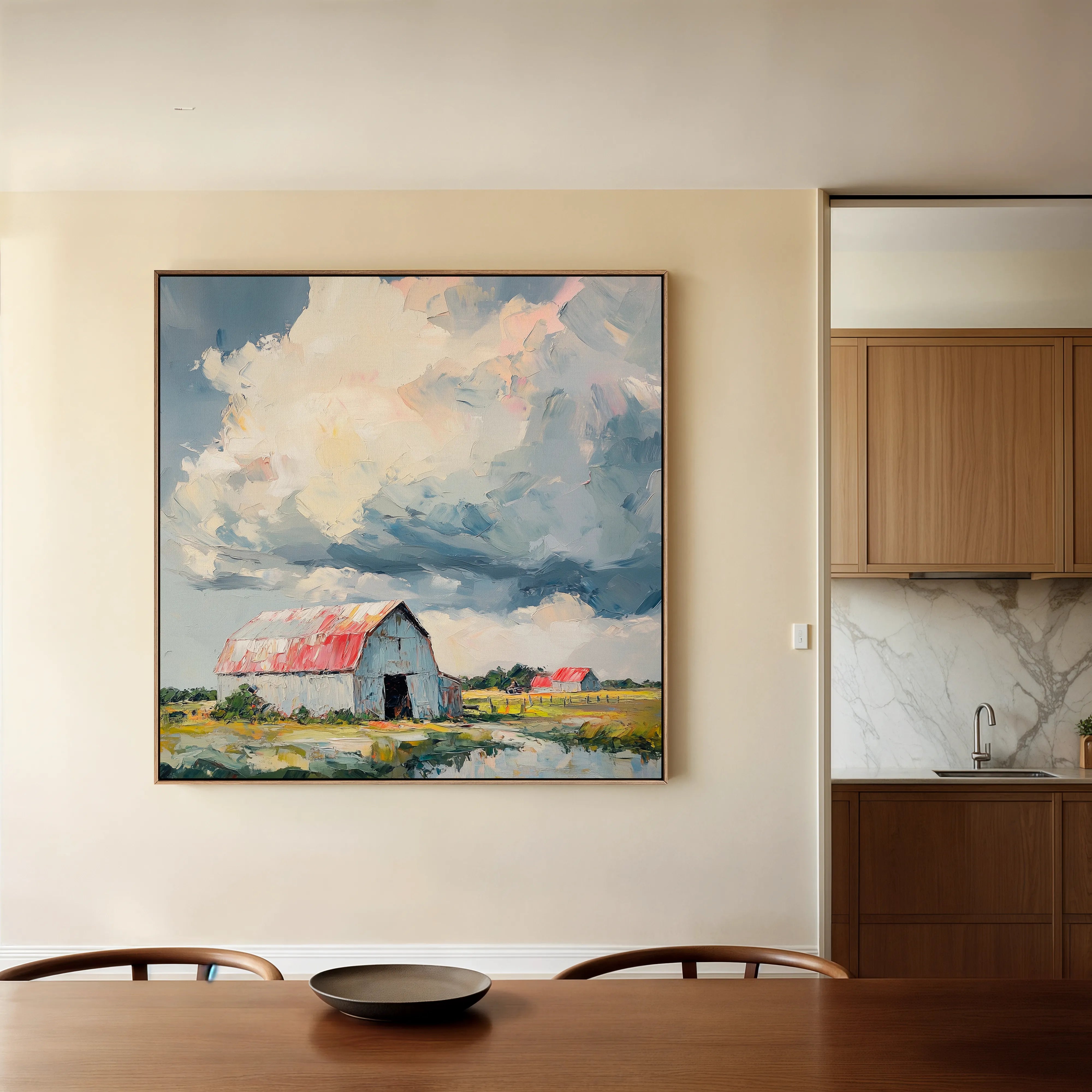 Landscape 356 Canvas Art 16" x 16" / 40 x 40 cm / Black