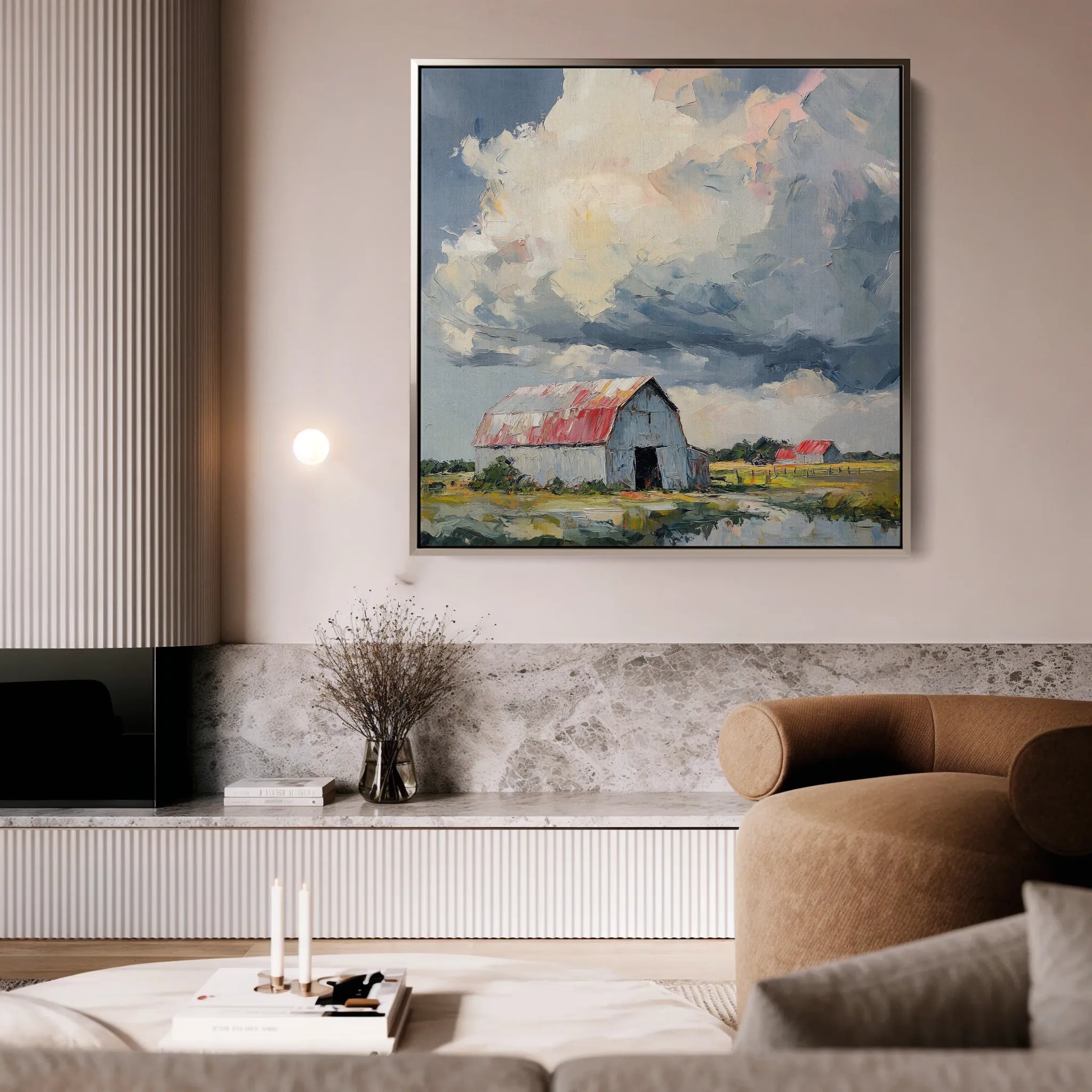 Landscape 356 Canvas Art 16" x 16" / 40 x 40 cm / Black