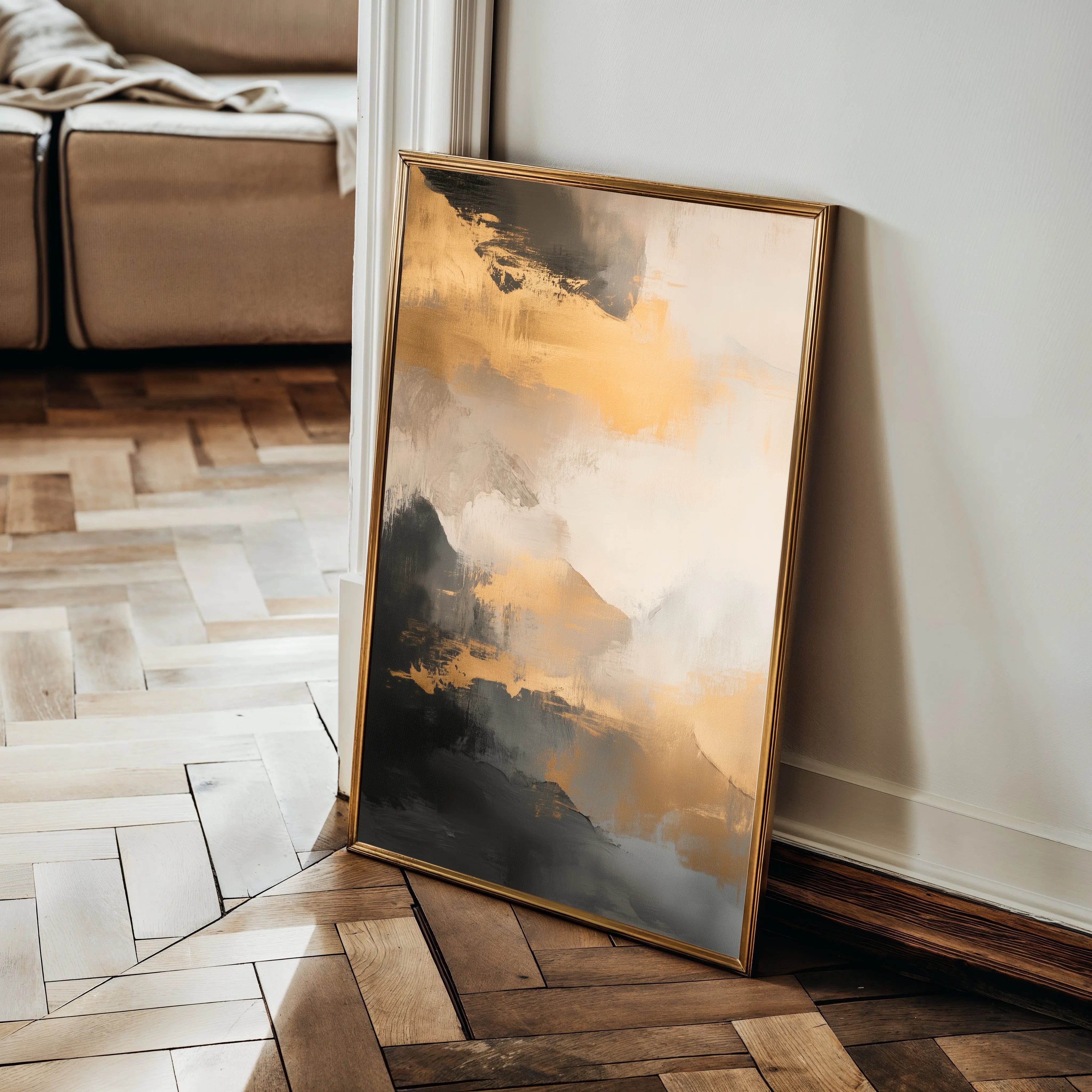 Abstract 359 Canvas Art 18" x 24" / 45 x 60 cm / Black