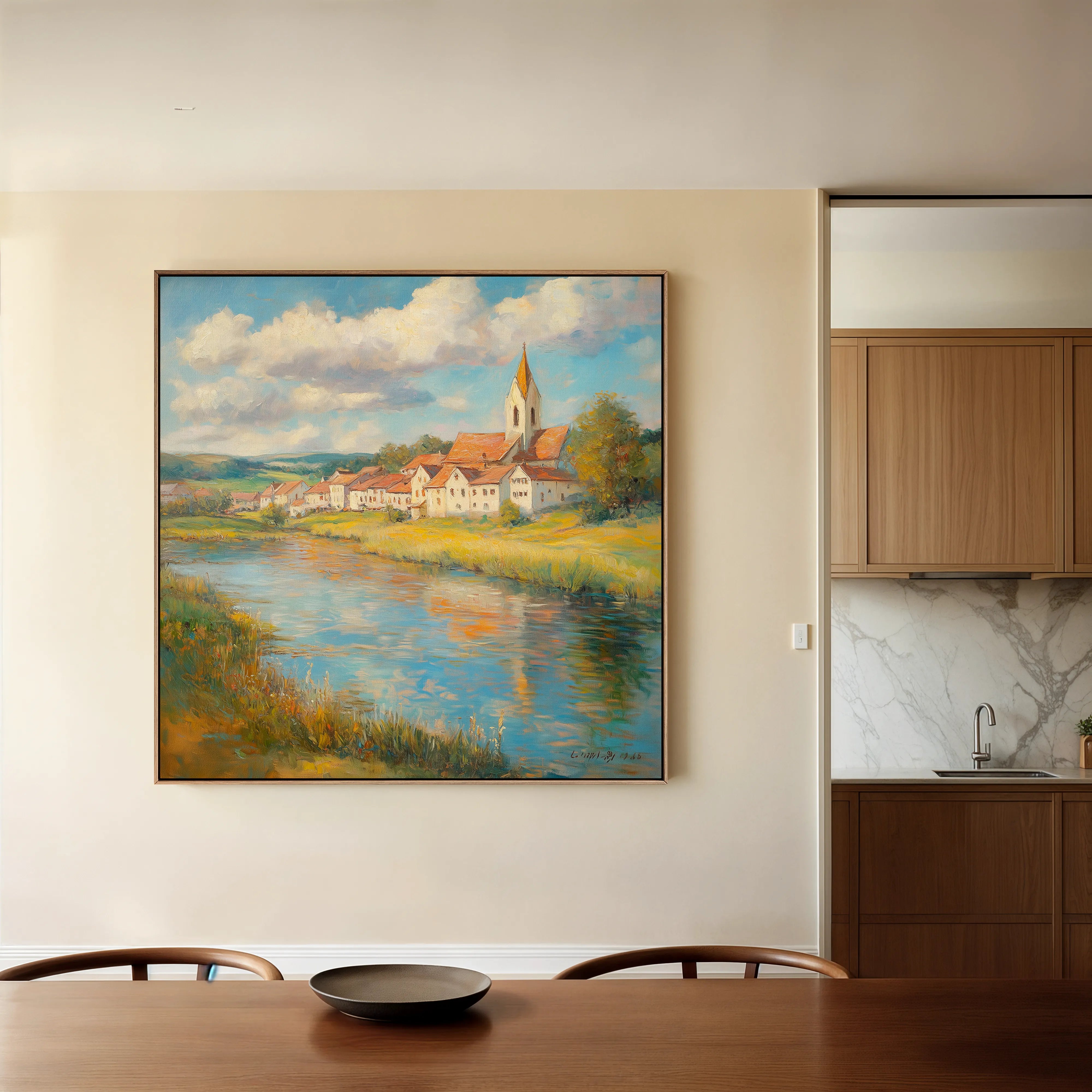 Landscape 360 Canvas Art 16" x 16" / 40 x 40 cm / Black