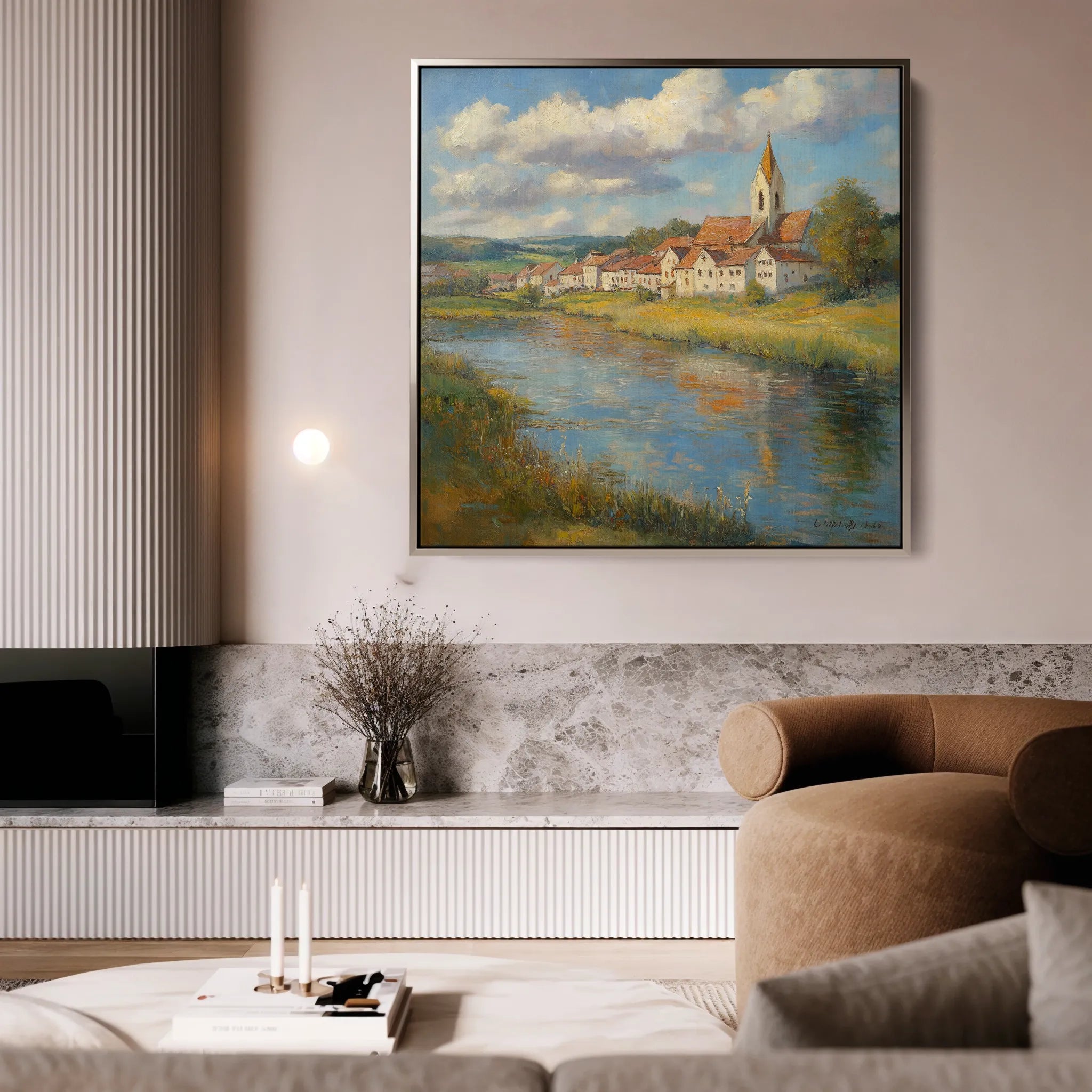 Landscape 360 Canvas Art 16" x 16" / 40 x 40 cm / Black