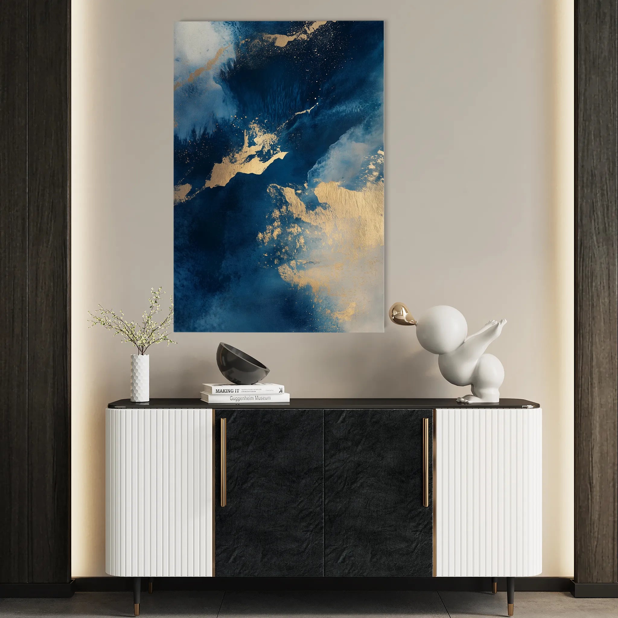 Abstract 361 Canvas Art 18" x 24" / 45 x 60 cm / Black
