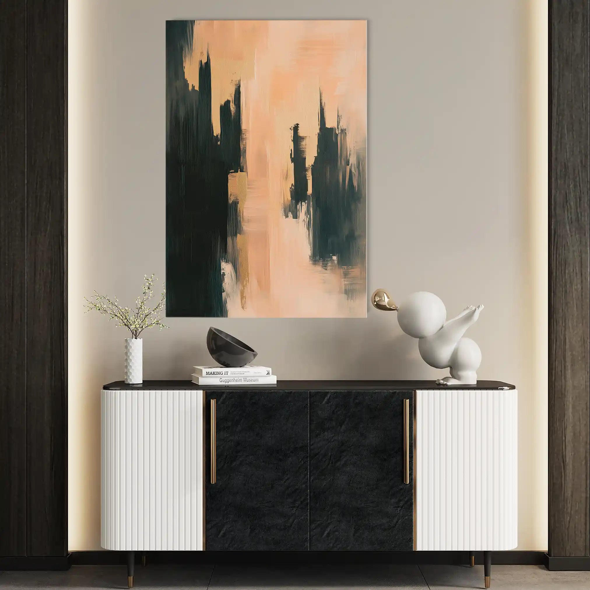 Abstract 363 Canvas Art 18" x 24" / 45 x 60 cm / Black
