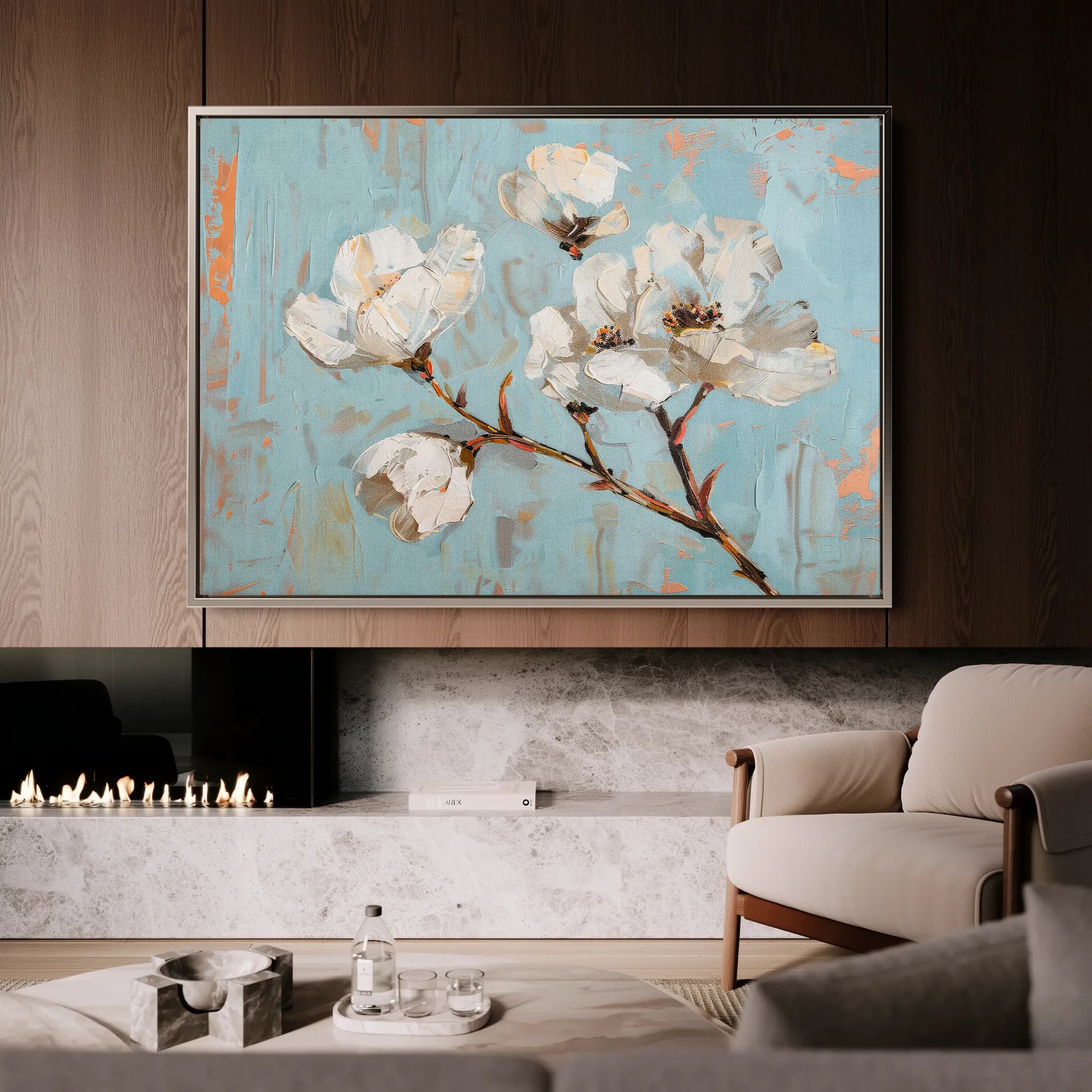Floral 364 Canvas Art 18" x 24" / 45 x 60 cm / Black