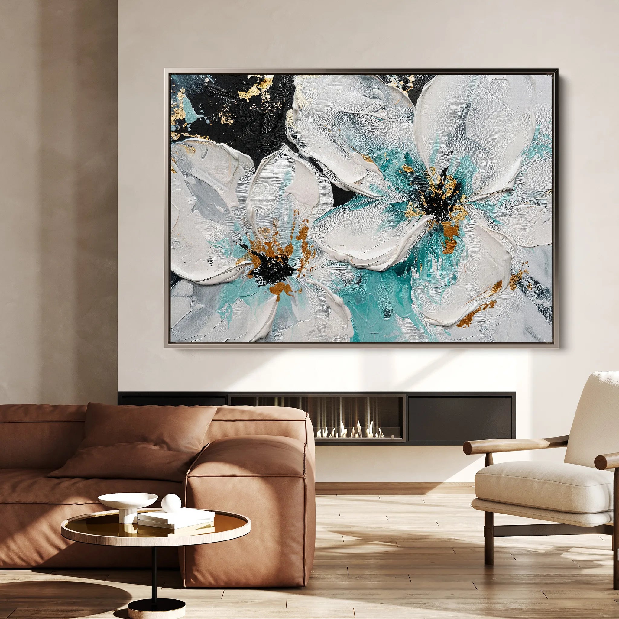 Floral 365 Canvas Art 18" x 24" / 45 x 60 cm / Black