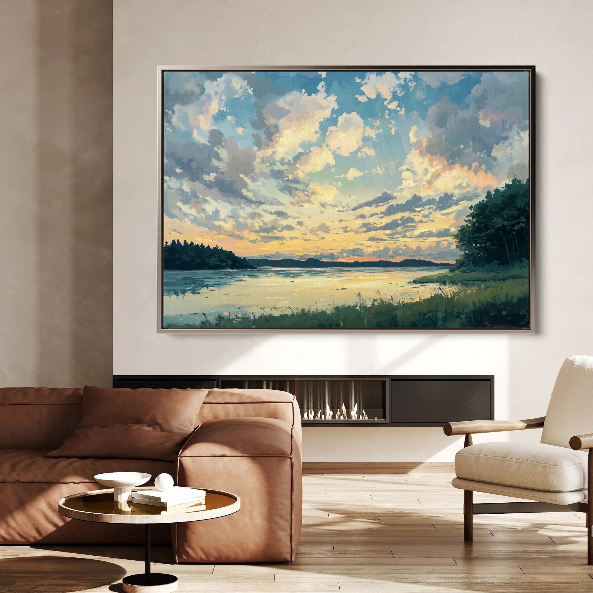 Landscape 369 Canvas Art 18" x 24" / 45 x 60 cm / Black